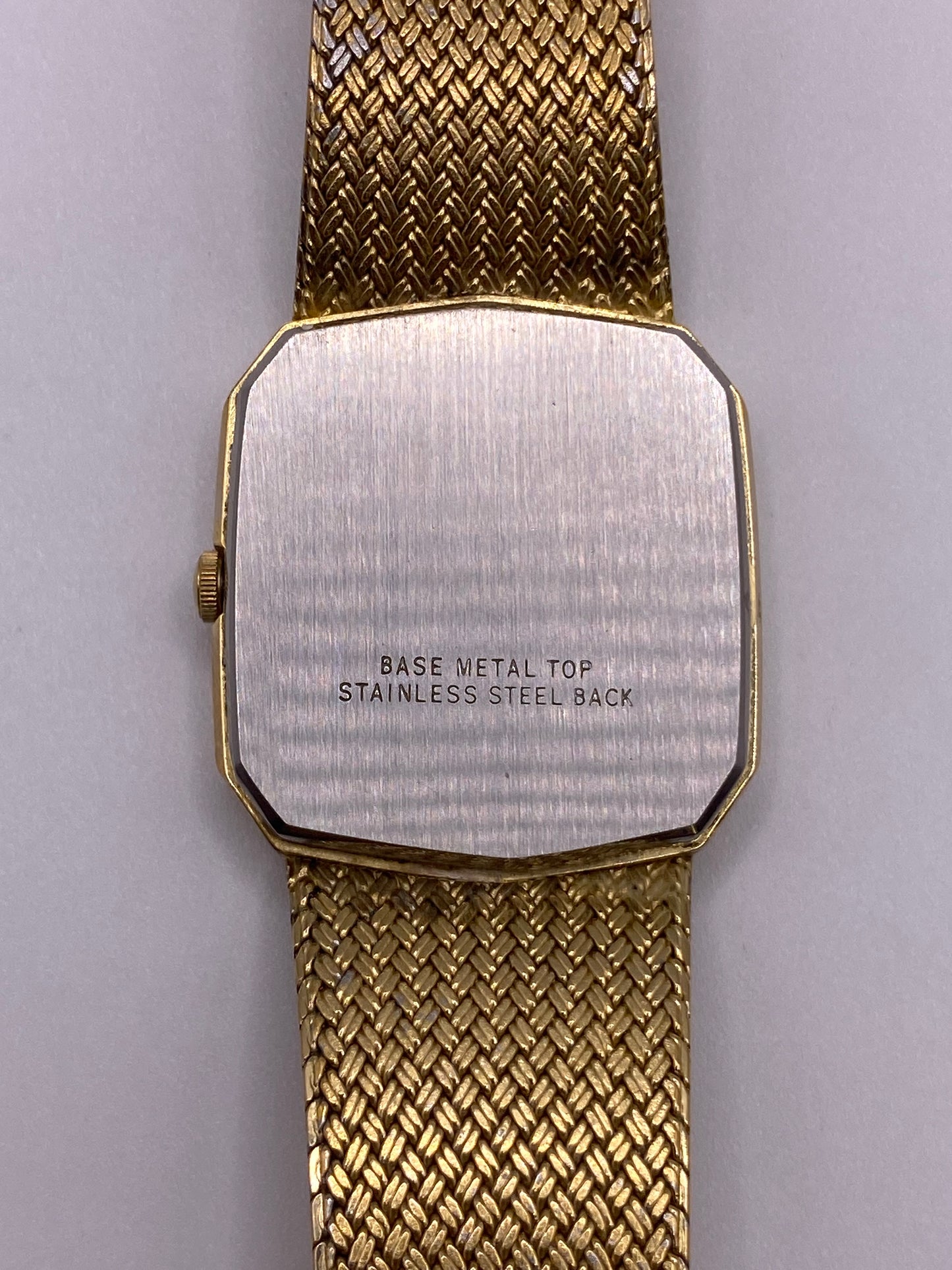 Vintage Gents Accurist Stainless Steel Gold Plated Quartz Dress Watch