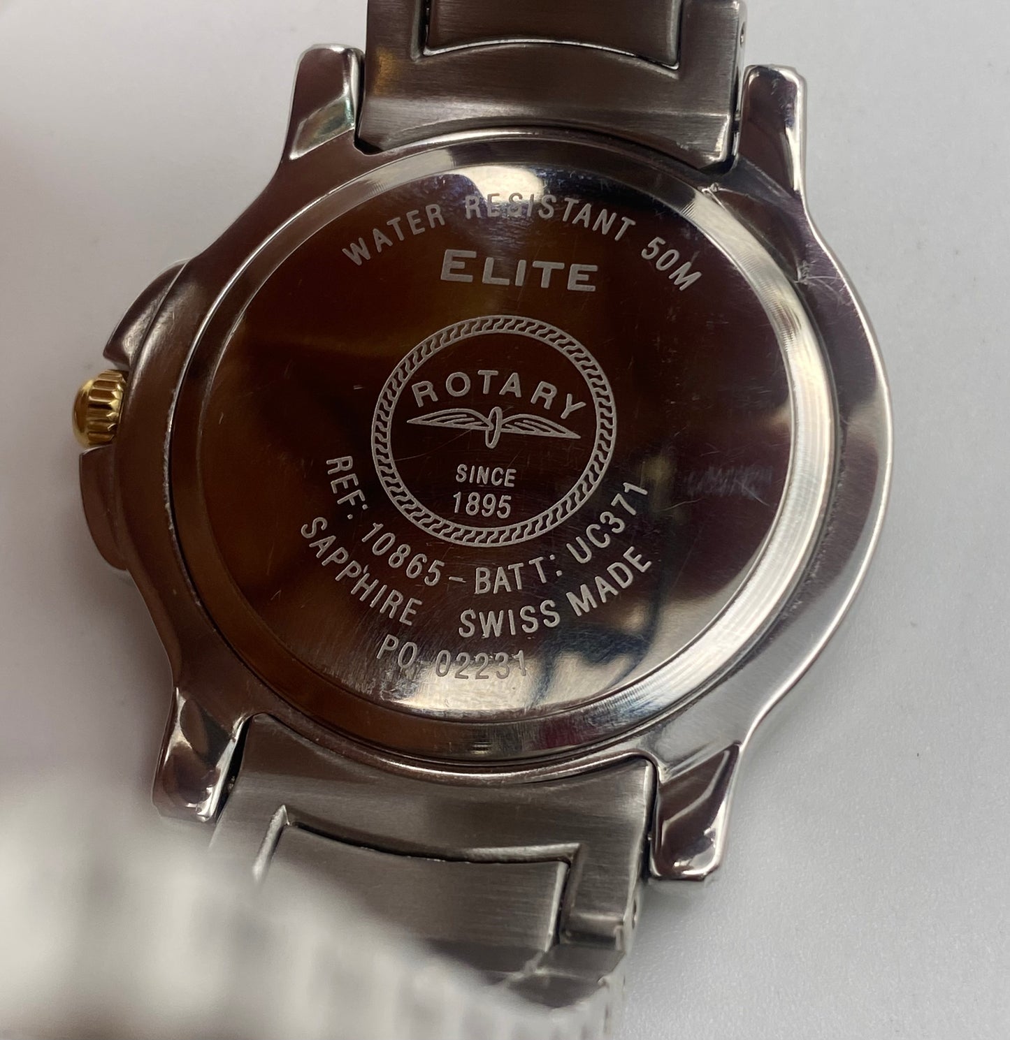 Rotary Elite Gents Two Tone White Dial Quartz Dress Watch
