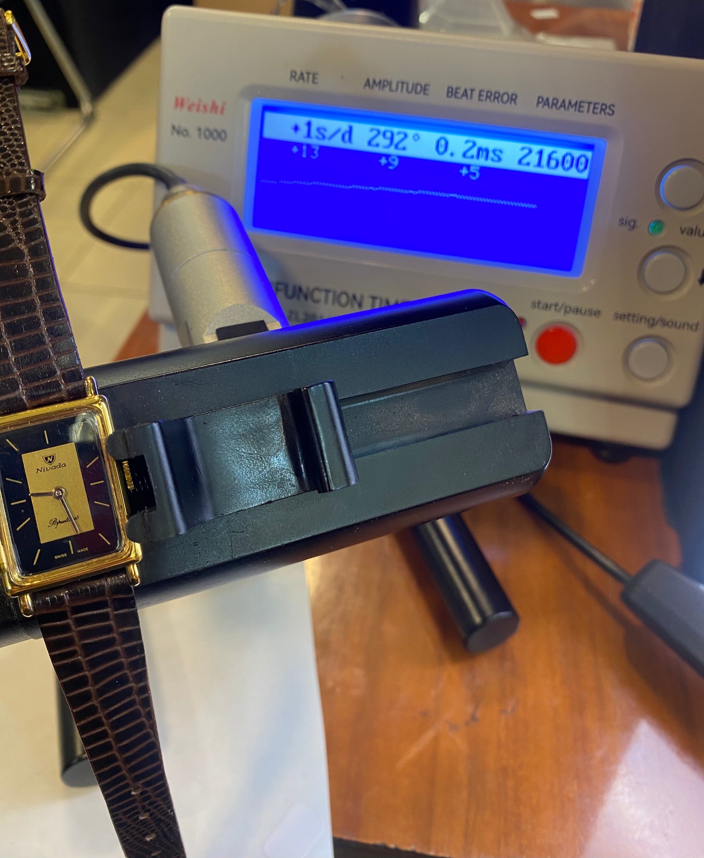 Vintage Nivada Two Tone Dial Tank Manual Wind Mechanical Dress Watch