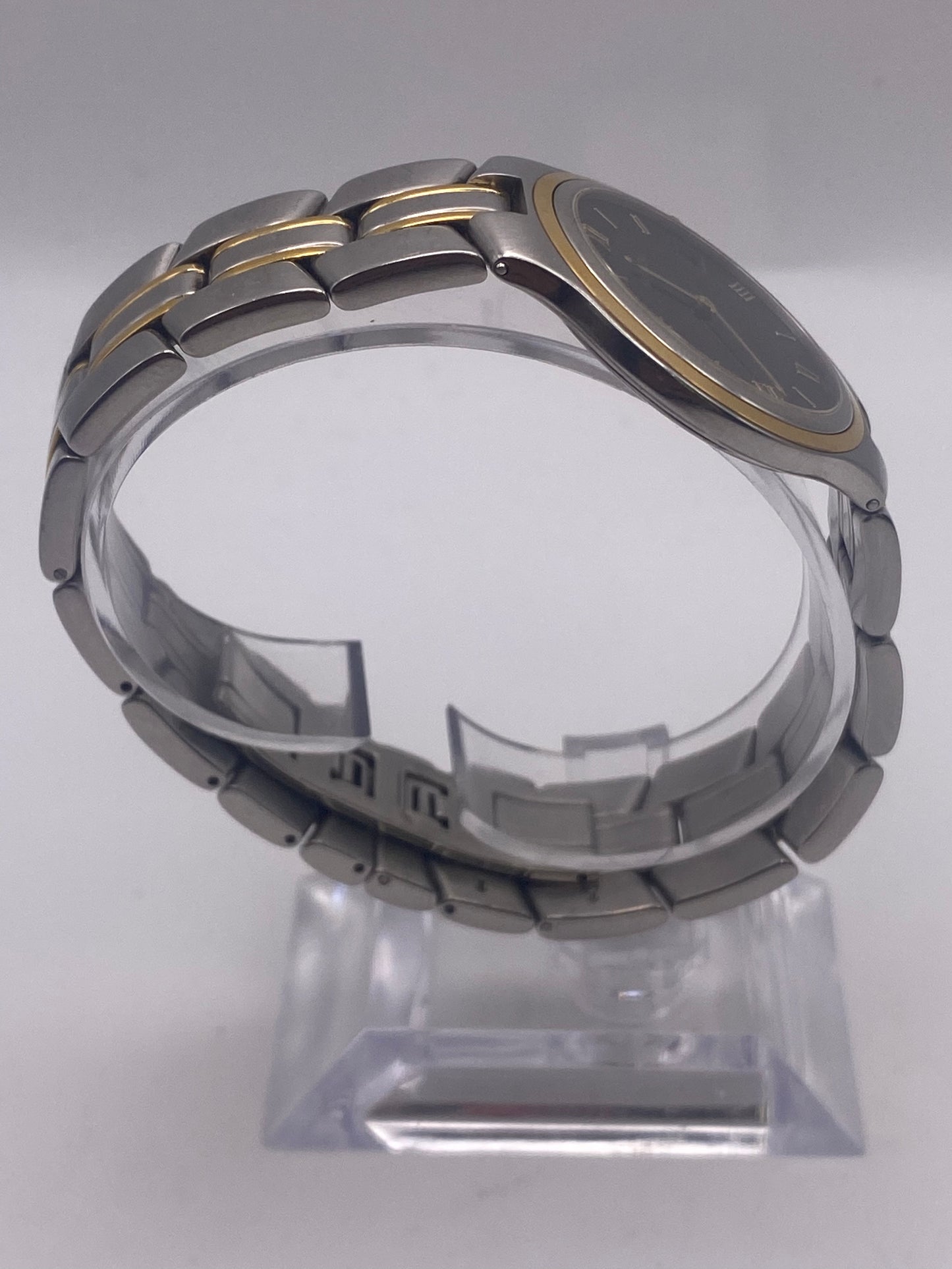 Movado Gents Two Tone Black Dial Quartz Dress Watch