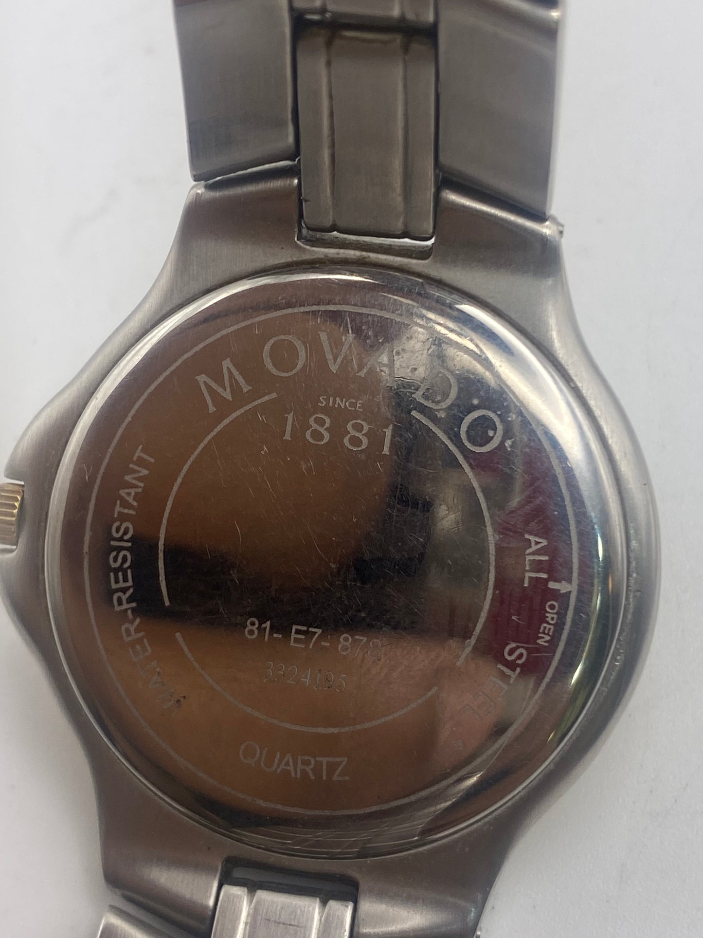 Movado Gents Two Tone Black Dial Quartz Dress Watch