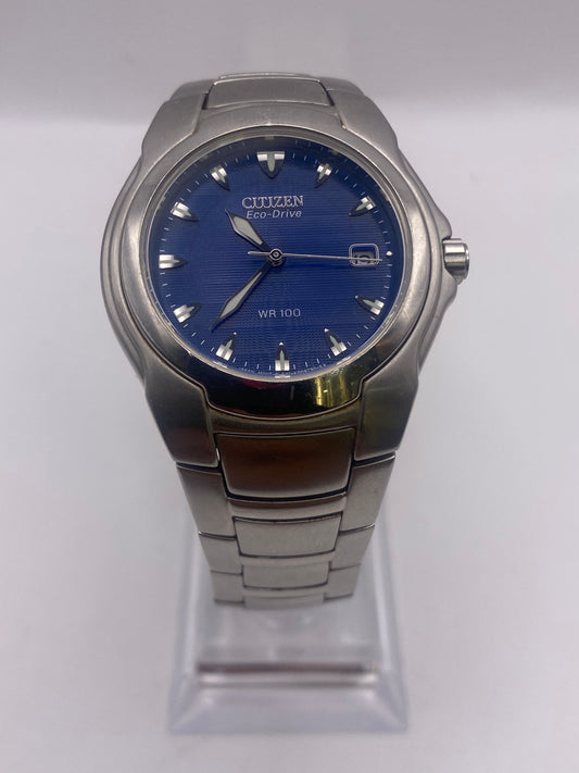 Citizen Eco-Drive Gents Stainless Steel Quartz Blue Dial Dress Watch