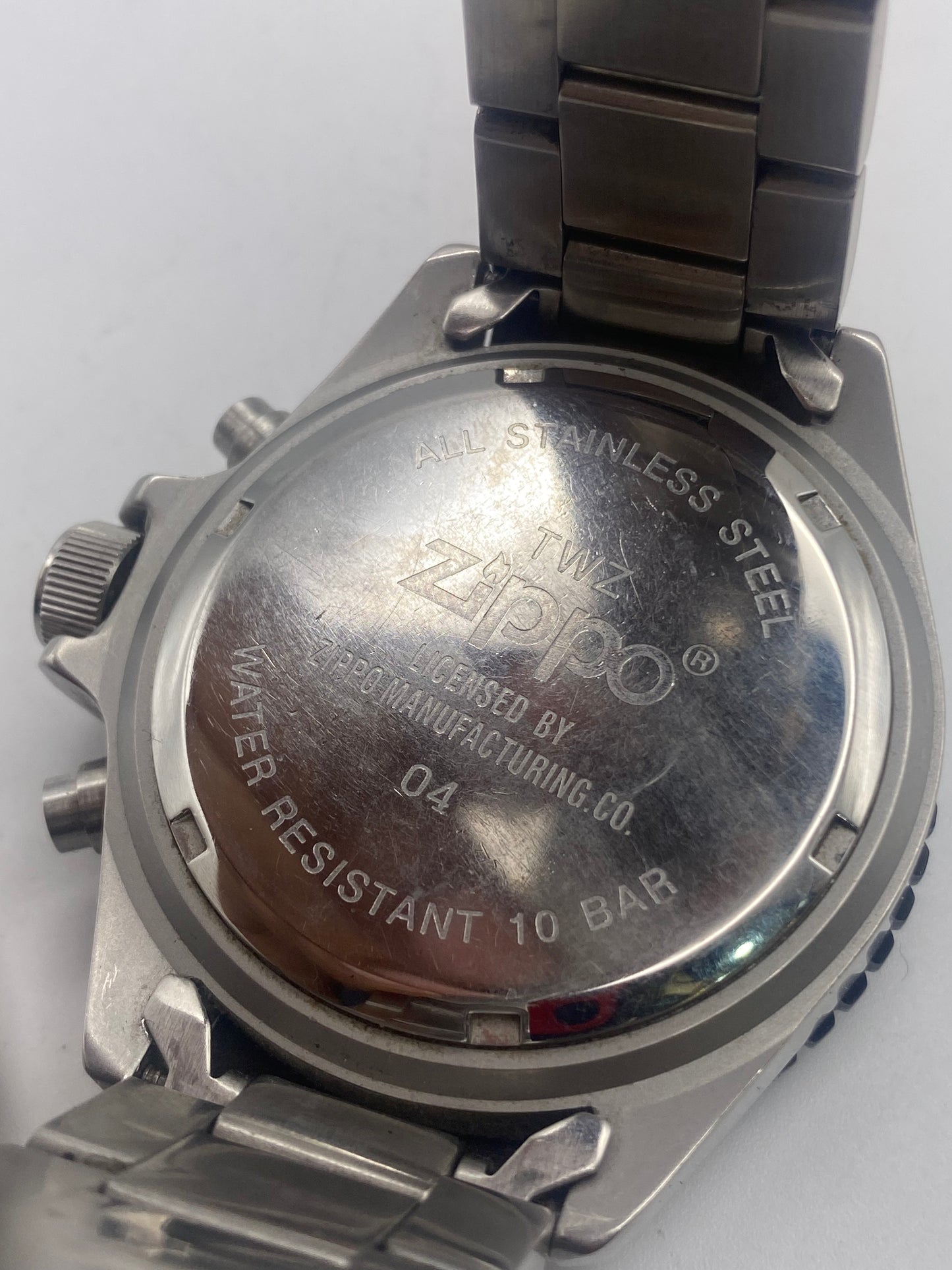 Gents Zippo Stainless Steel Quartz Chronograph