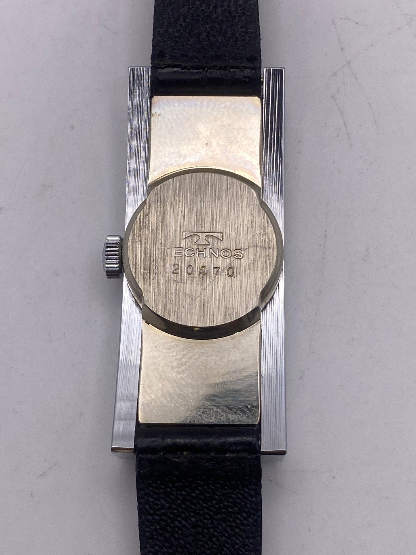 Vintage Technos Blue Dial Manual Wind Mechanical Dress Watch