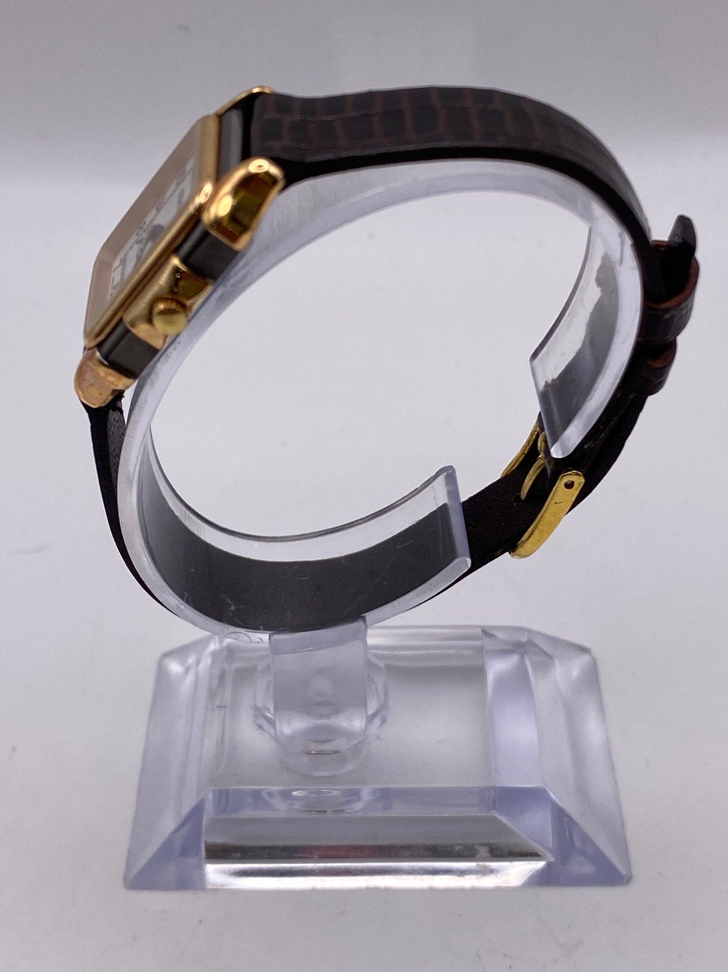 Edele White Dial Two Tone Quartz Tank Dress Watch
