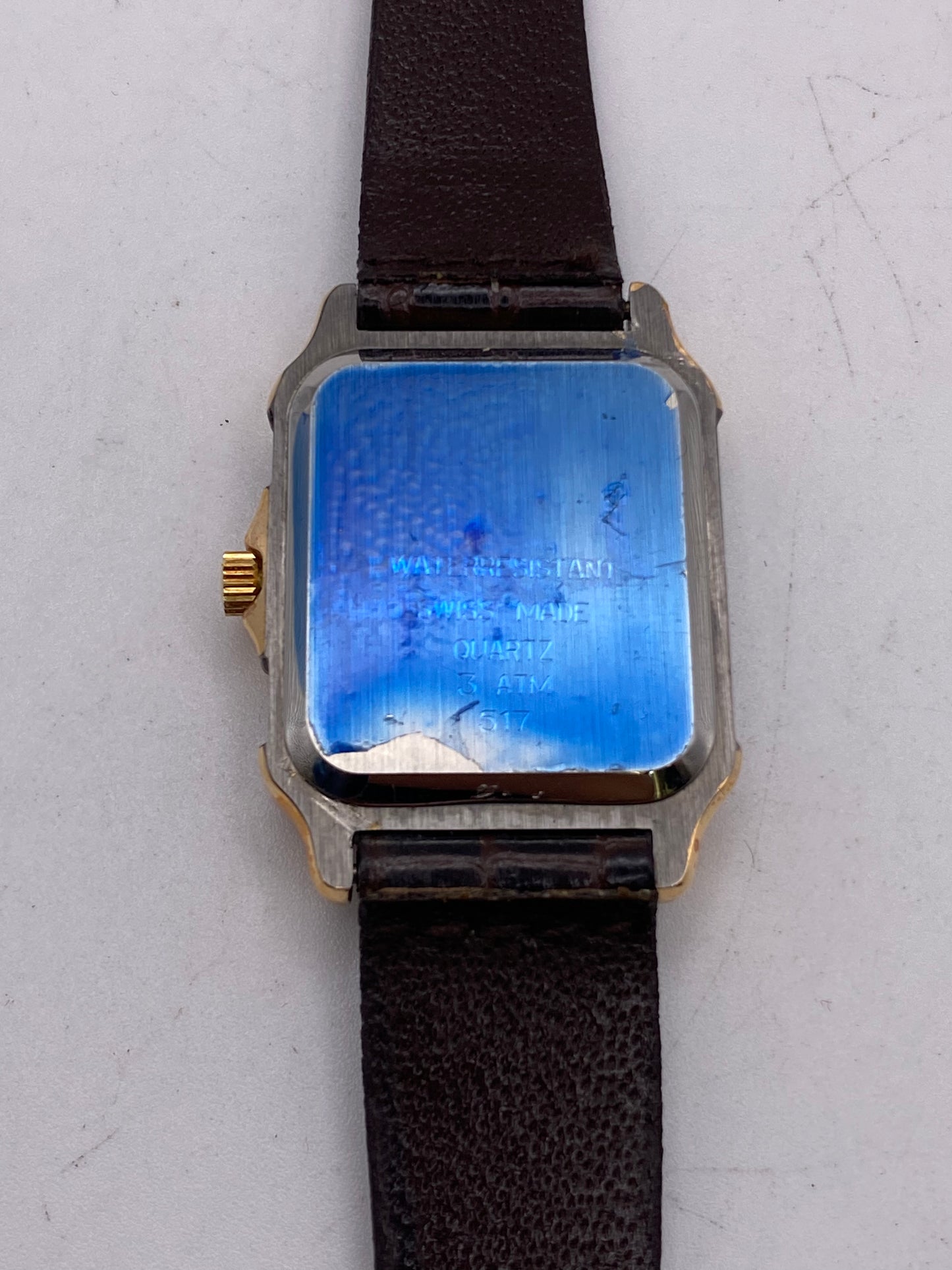 Edele White Dial Two Tone Quartz Tank Dress Watch