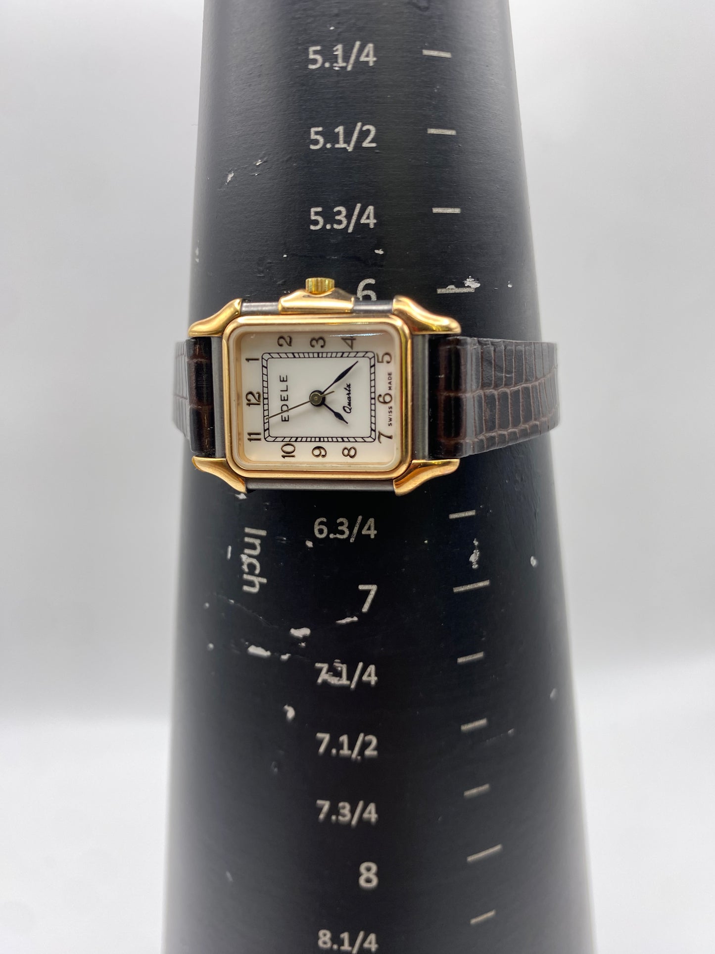 Edele White Dial Two Tone Quartz Tank Dress Watch
