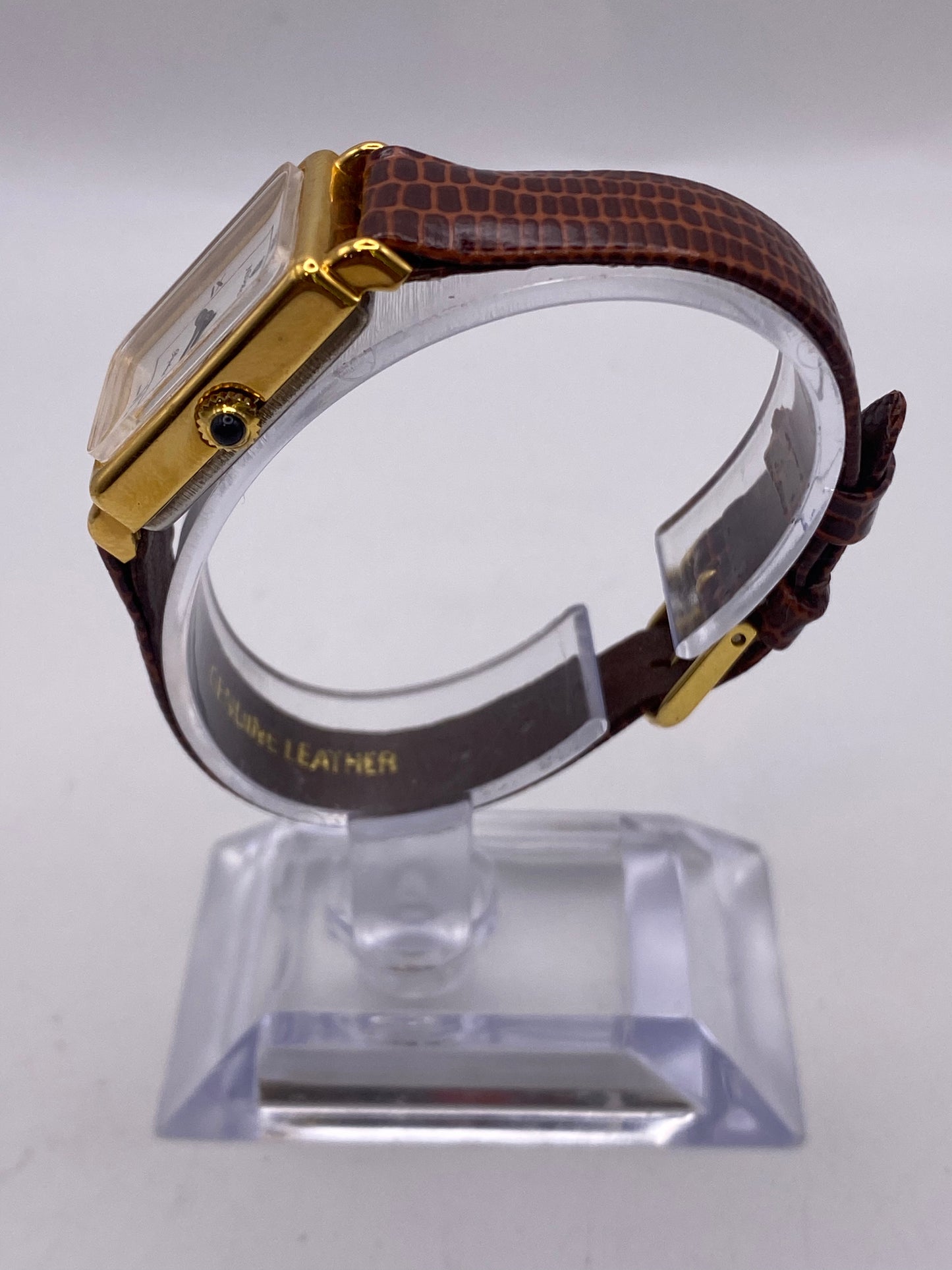 Vintage Nivada White Dial Tank Manual Wind Mechanical Dress Watch