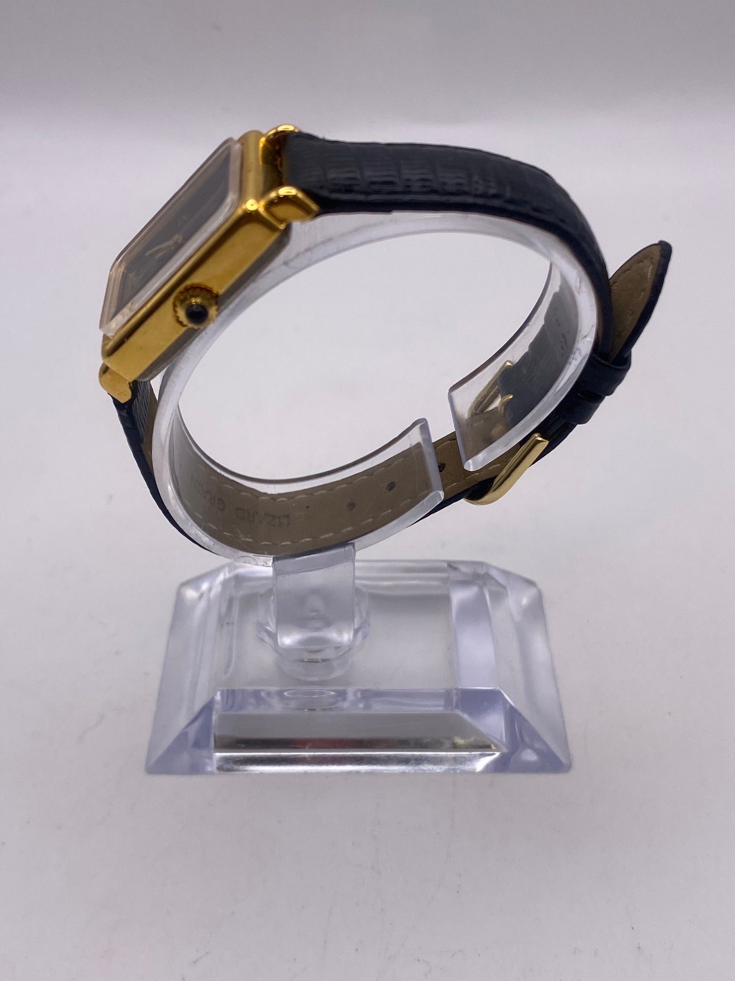 Vintage Nivada Black Dial Tank Manual Wind Mechanical Dress Watch