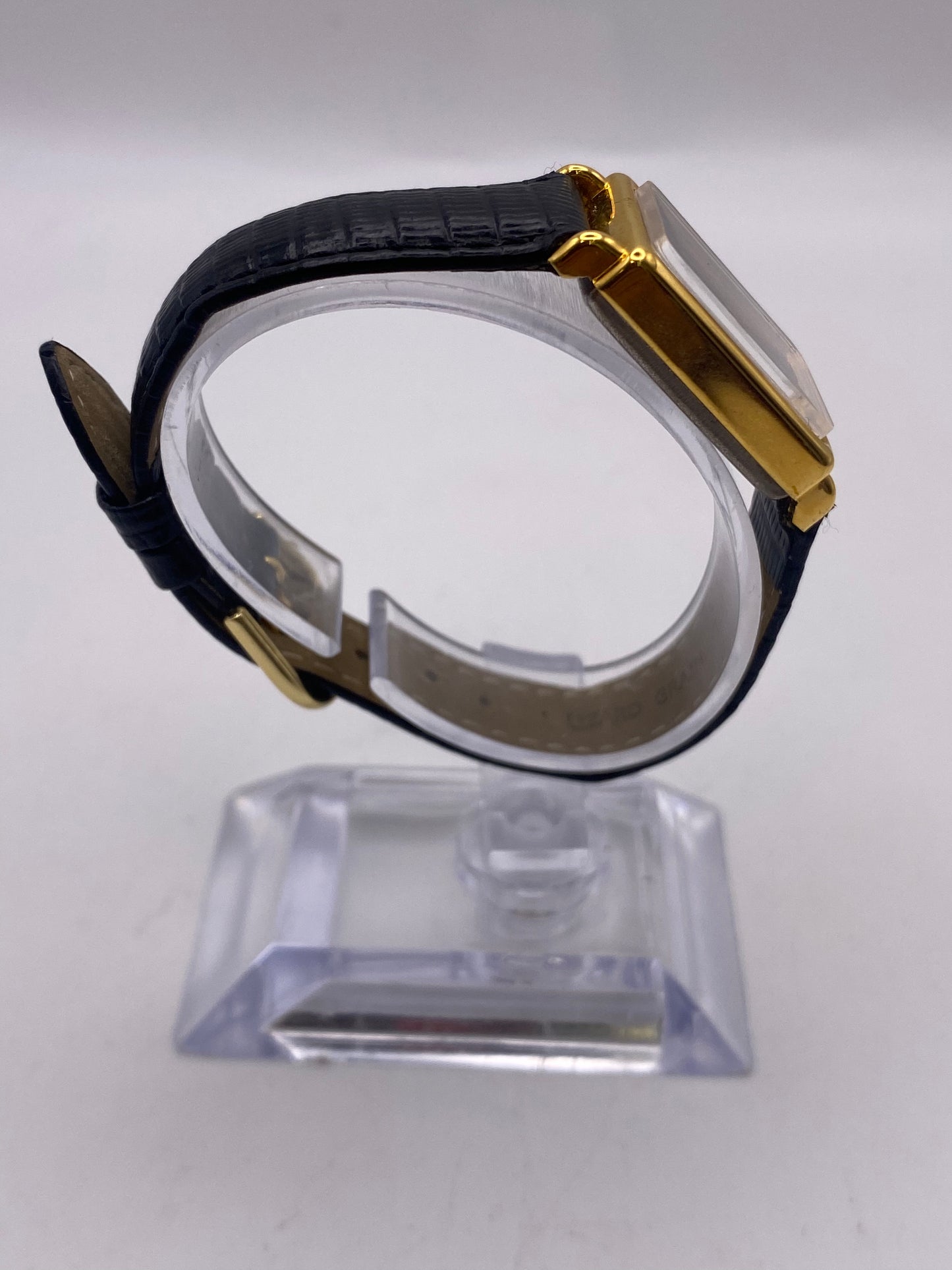 Vintage Nivada Black Dial Tank Manual Wind Mechanical Dress Watch