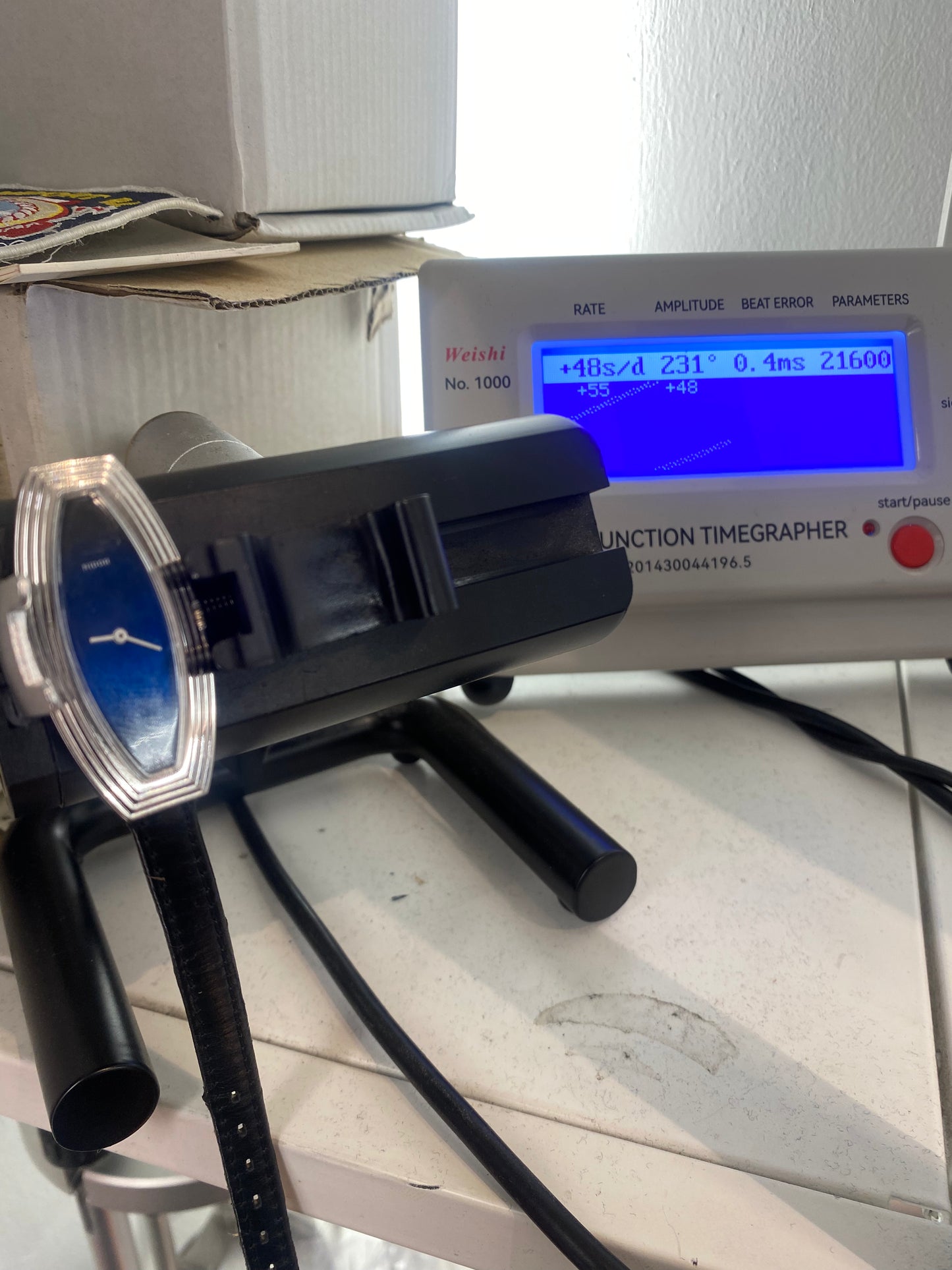 Vintage NOS Unworn Nidor Blue Gradient Dial Manual Wind Mechanical Dress Watch