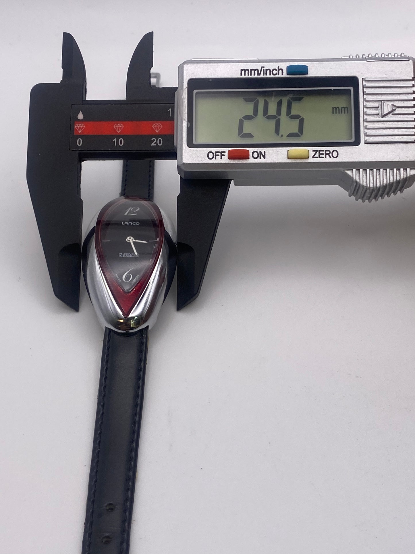 Vintage Lanco Red Dial Oval Case Manual Wind Mechanical