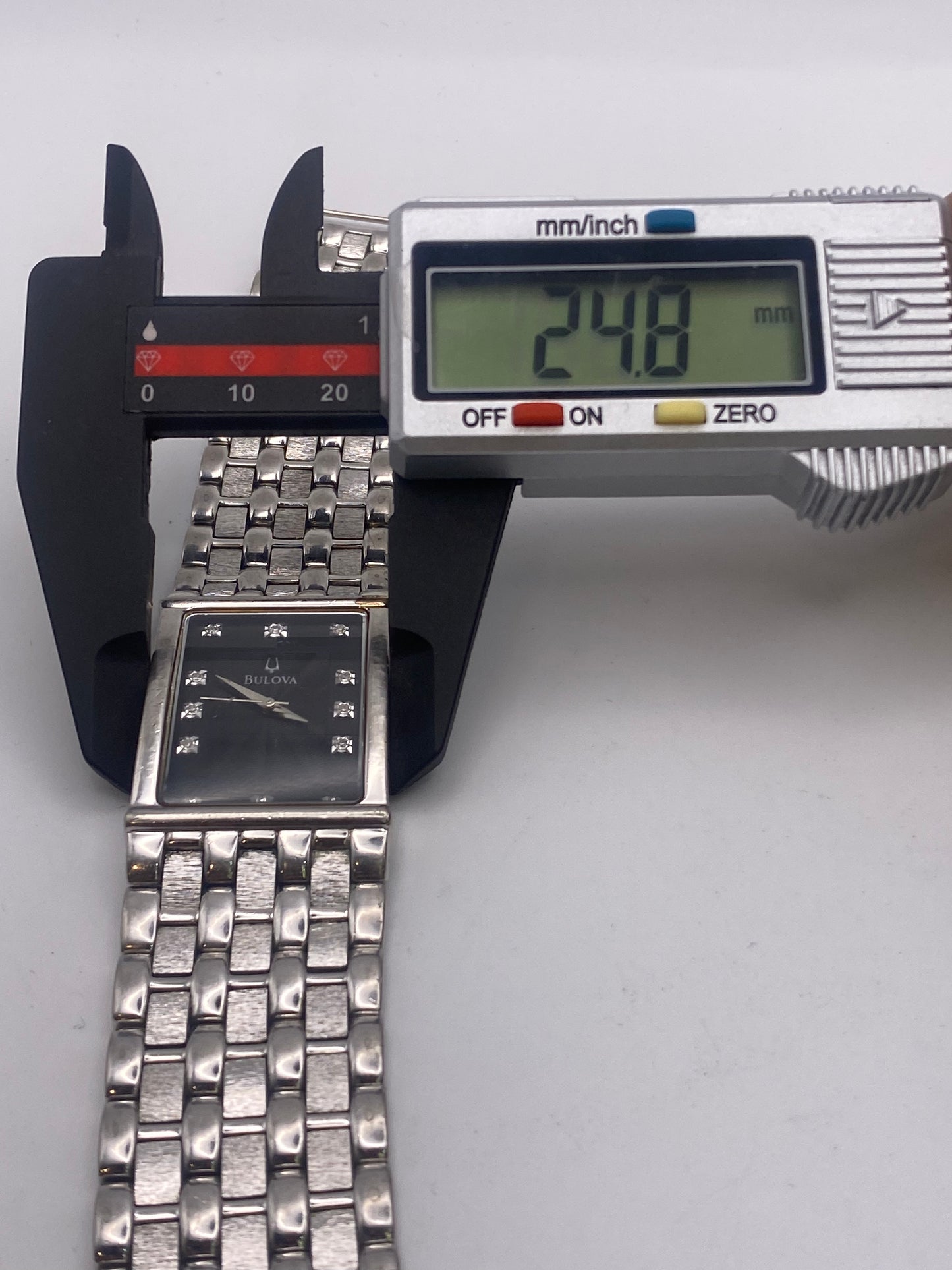 Vintage Gents Stainless Steel Quartz Black Dial Tank Dress Watch