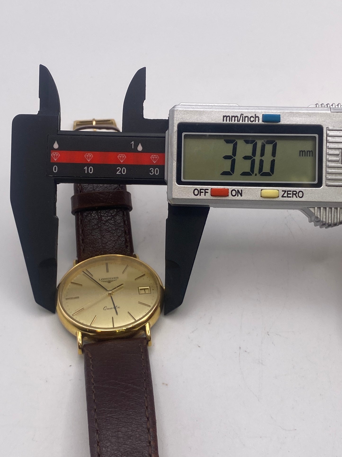 Vintage Gents Longines Gold Plated Quartz Dress Watch Box & Papers