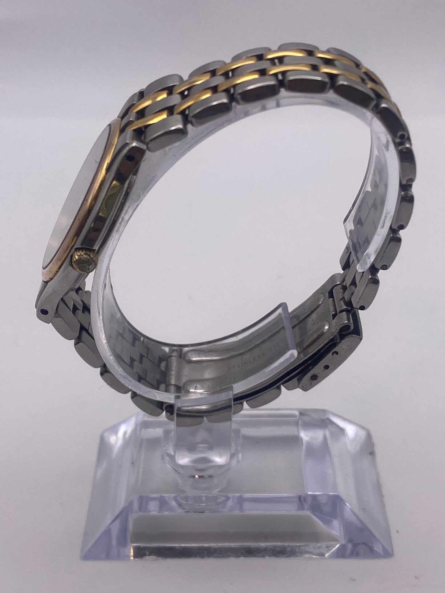 Vintage Gents Bucherer Quartz Grey Dial Two Tone Dress Watch