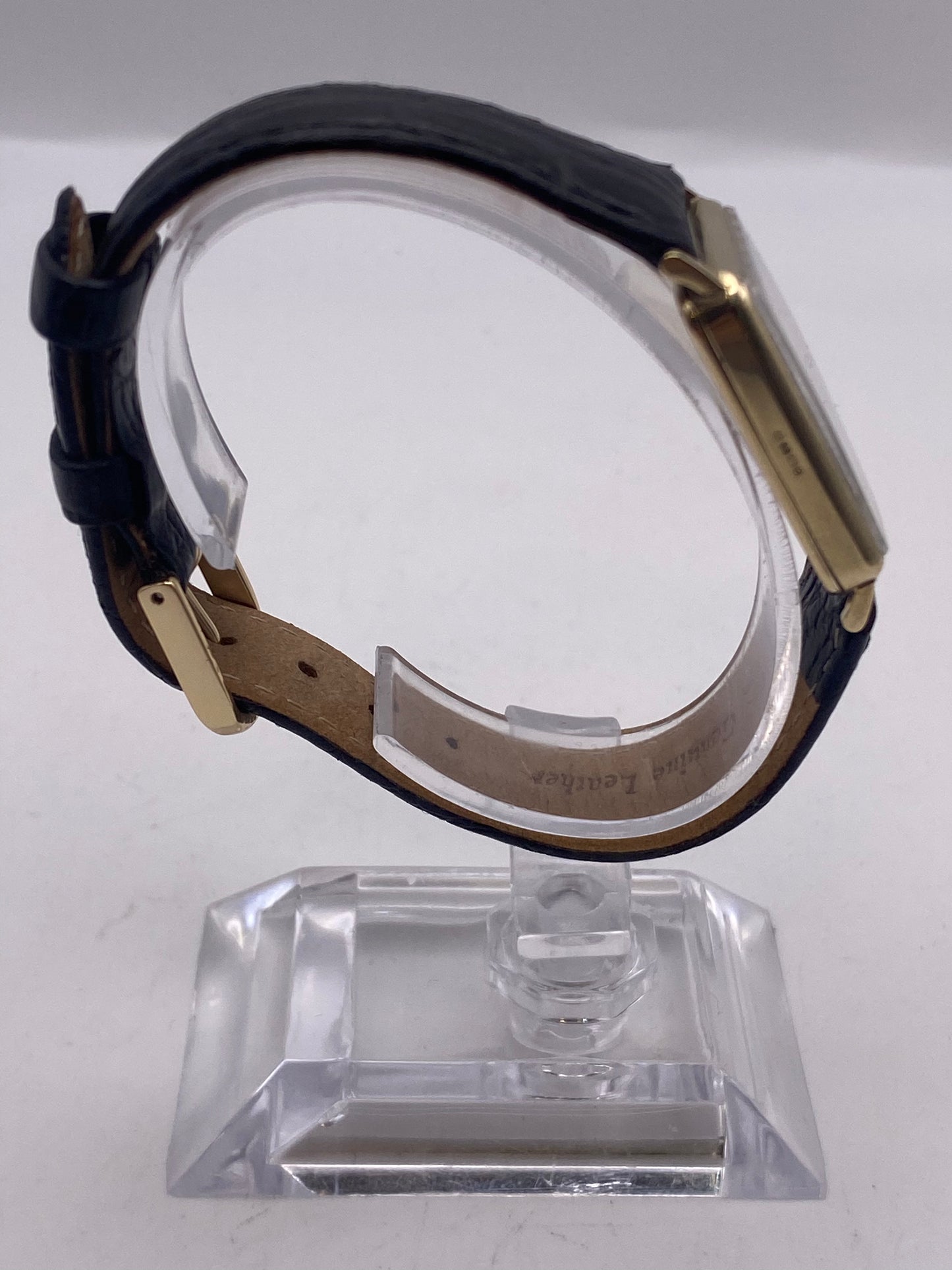Gents Size Sovereign 9ct Gold Quartz Tank Watch With Box