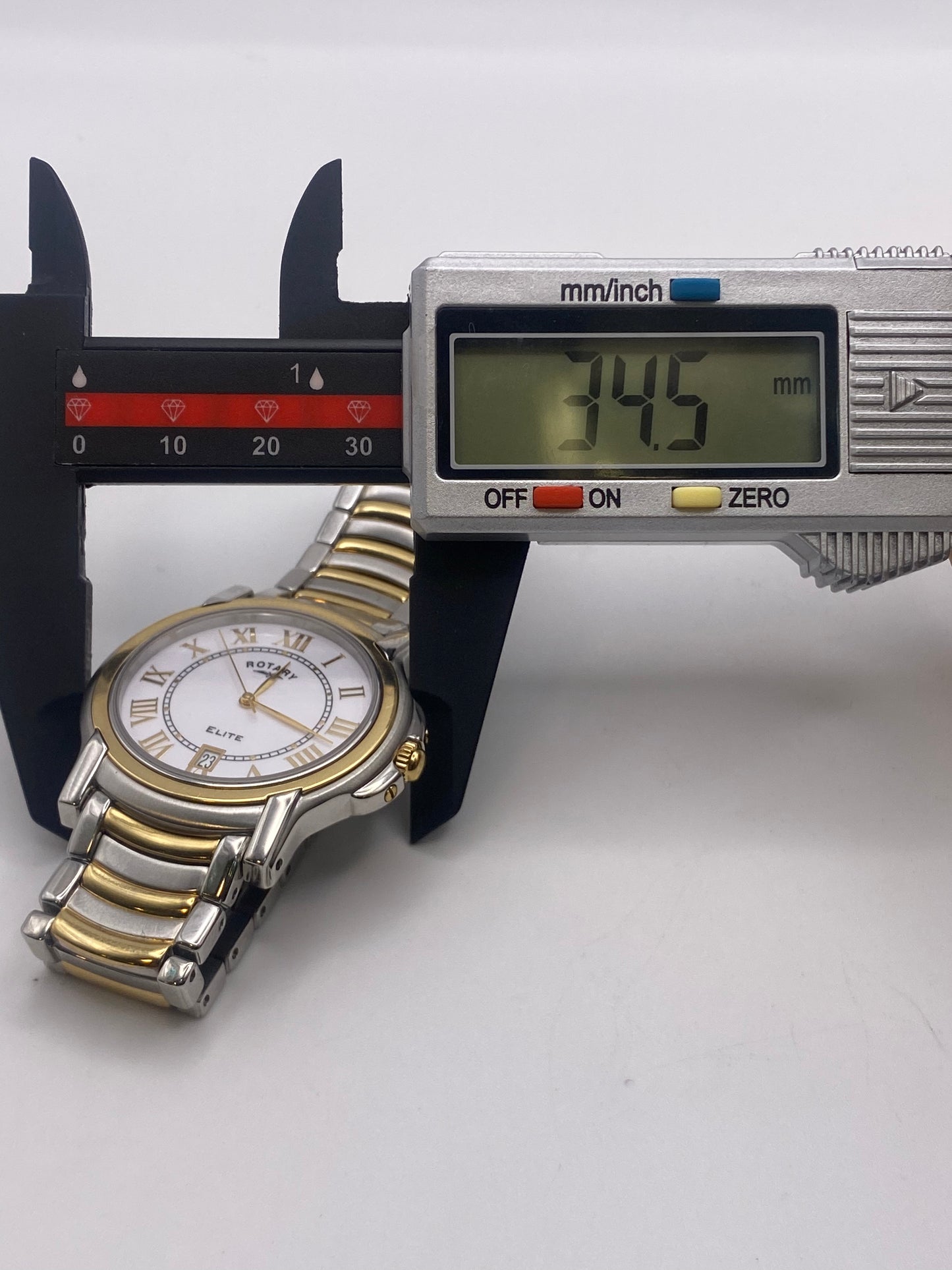 Rotary Elite Gents Two Tone White Dial Quartz Dress Watch