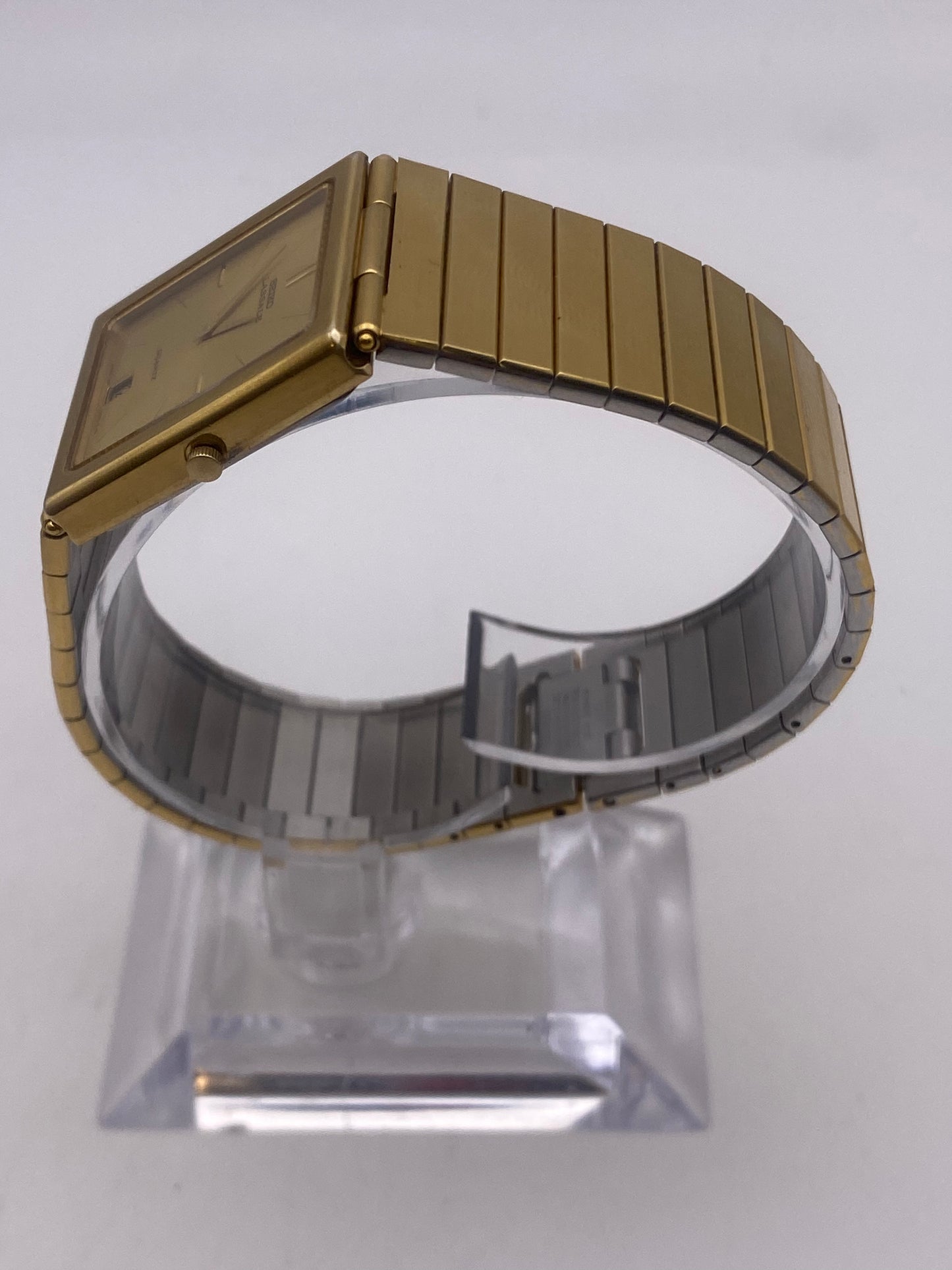 Vintage Seiko Lasale Quartz Stainless Steel Gold Plated Gents Dress Watch