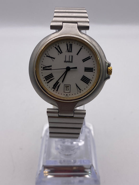 Gents Dunhill White Dial Quartz Stainless Steel Dress Watch
