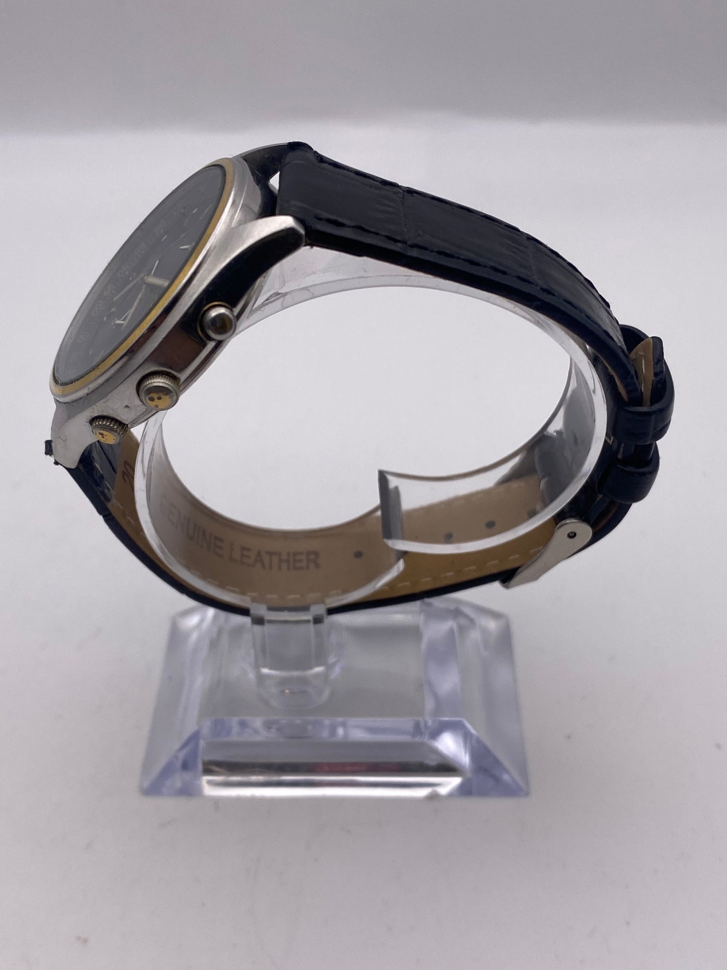 Vintage Seiko Gents Quartz Chronograph Watch Leather Strap