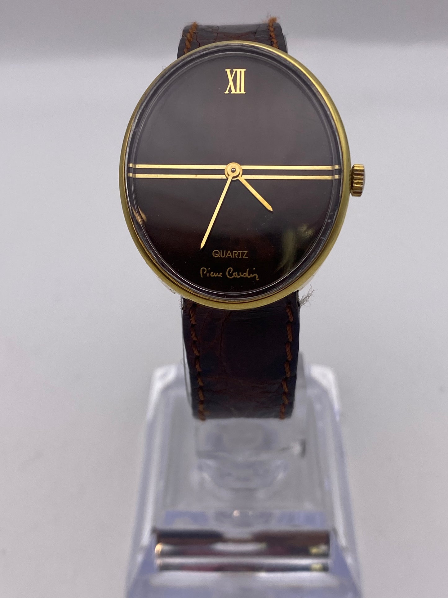 Vintage Pierre Cardin Gents Quartz Wood Dial Quartz Dress Watch