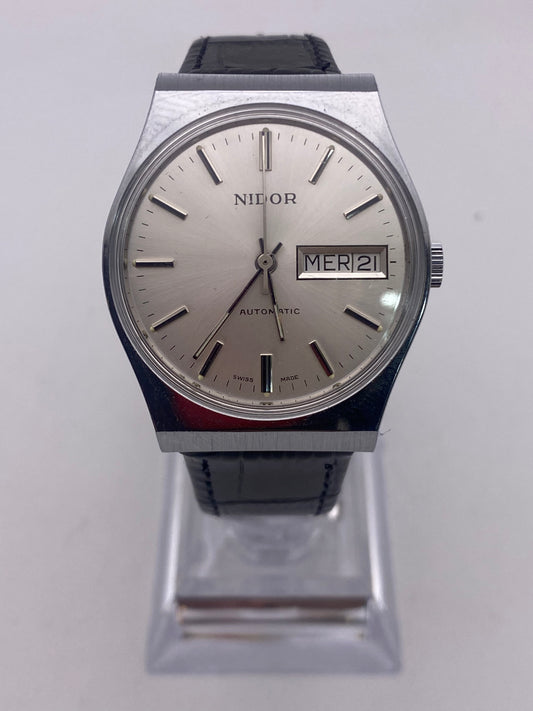 NOS Unworn Condition Gents Nidor Automatic Stainless Steel Dress Watch
