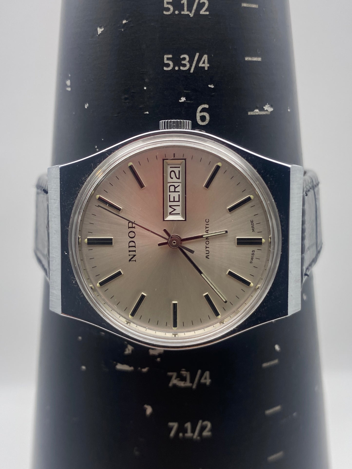 NOS Unworn Condition Gents Nidor Automatic Stainless Steel Dress Watch