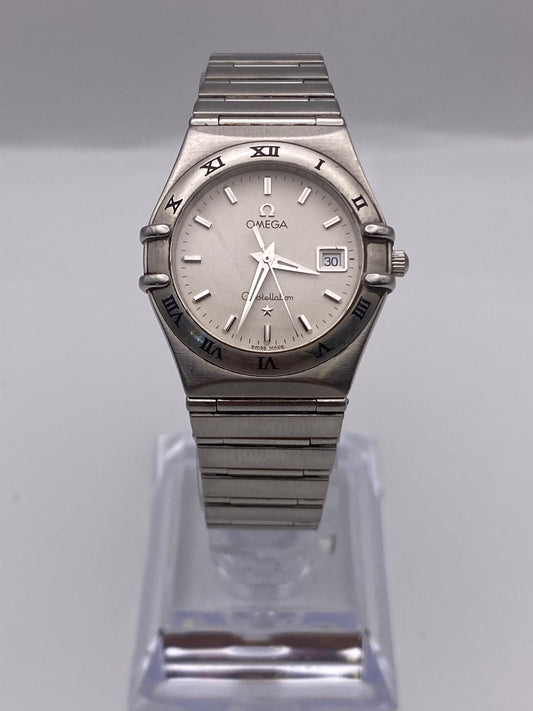 Ladies Omega Constellation Quartz Stainless Steel Dress Watch With box