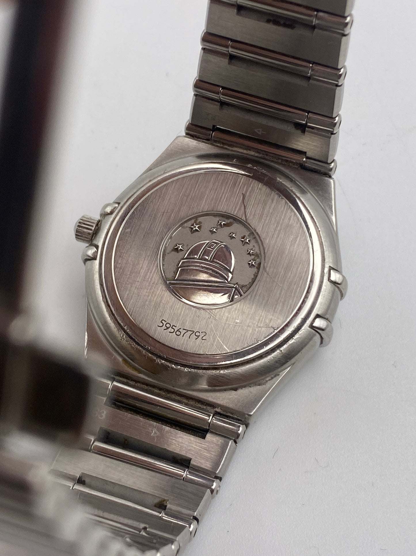 Ladies Omega Constellation Quartz Stainless Steel Dress Watch With box