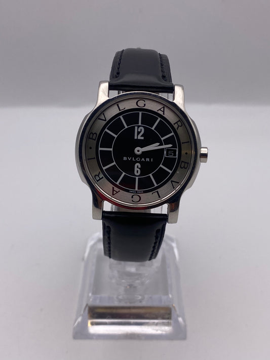 Bvlgari Solotempo Gents Quartz Black And White Dial Dress Watch