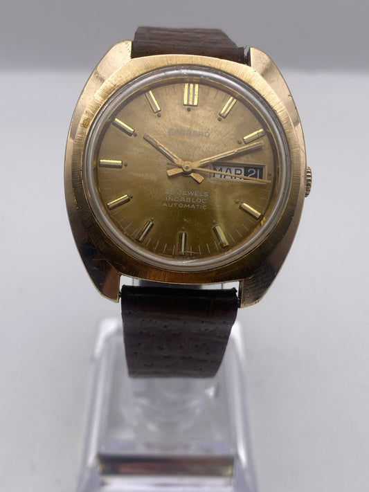 Vintage Gents Garrard Automatic Mechanical Dress Watch Gifted For Long Service Leyland Cars