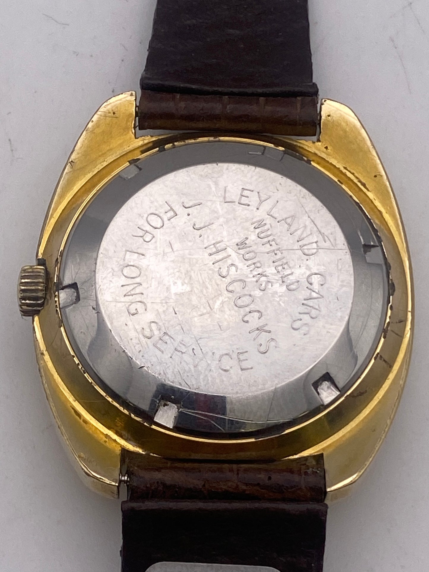 Vintage Gents Garrard Automatic Mechanical Dress Watch Gifted For Long Service Leyland Cars