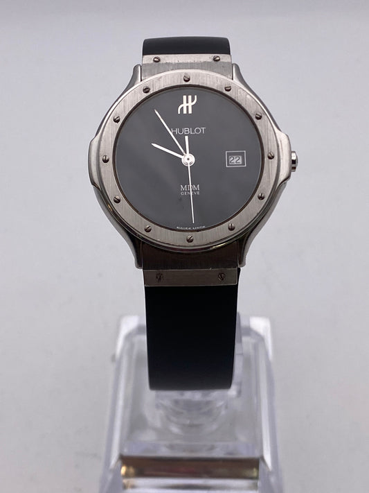 Vintage Hublot MDM Black Dial Dress Watch Box Booklet & Wallet