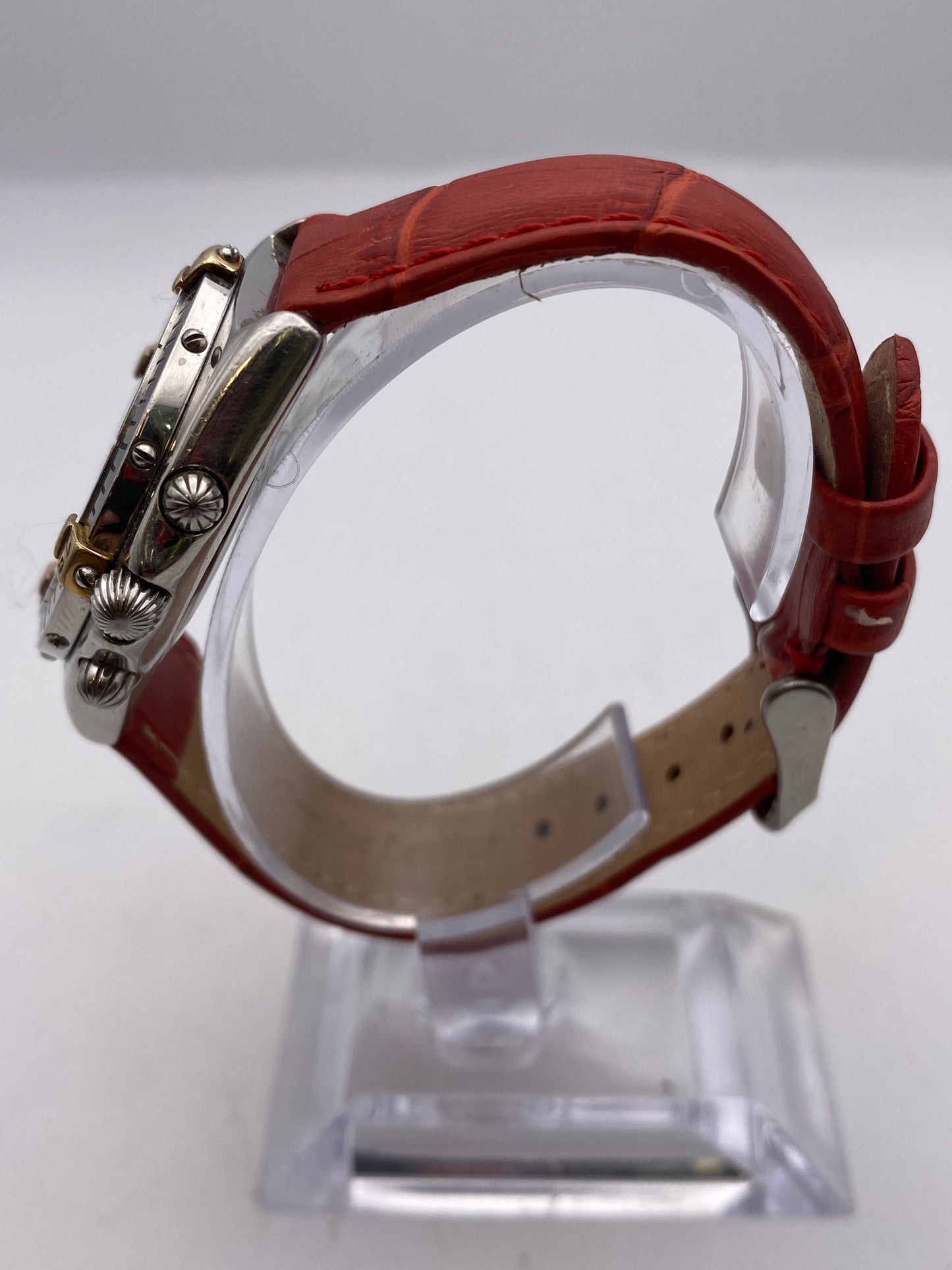 Vintage Gents Breitling Sextant Quartz Chronograph Red Dial