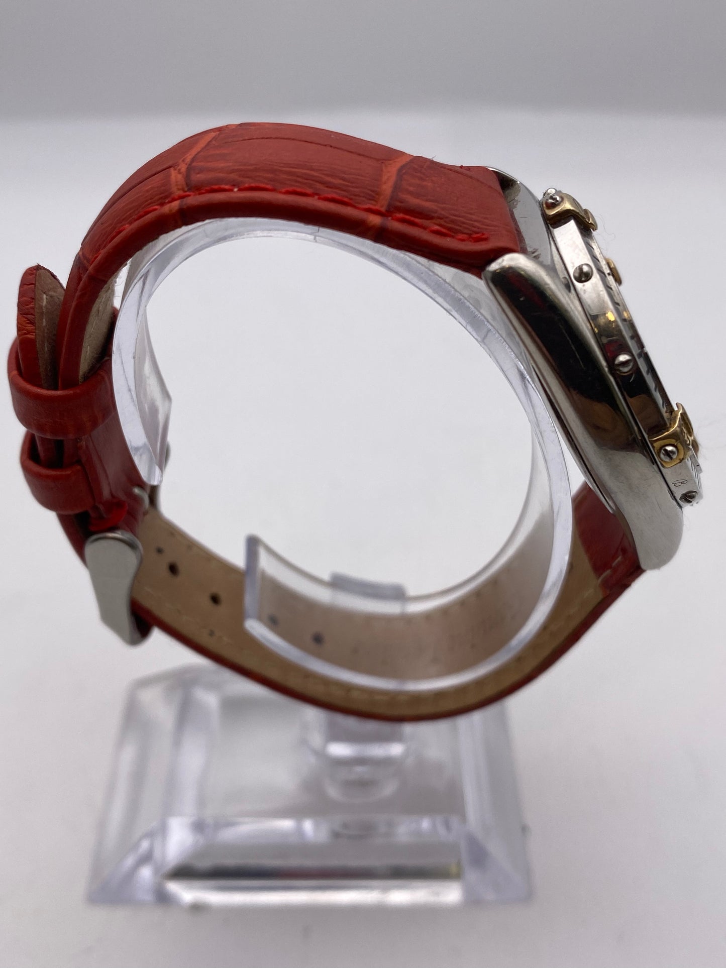 Vintage Gents Breitling Sextant Quartz Chronograph Red Dial