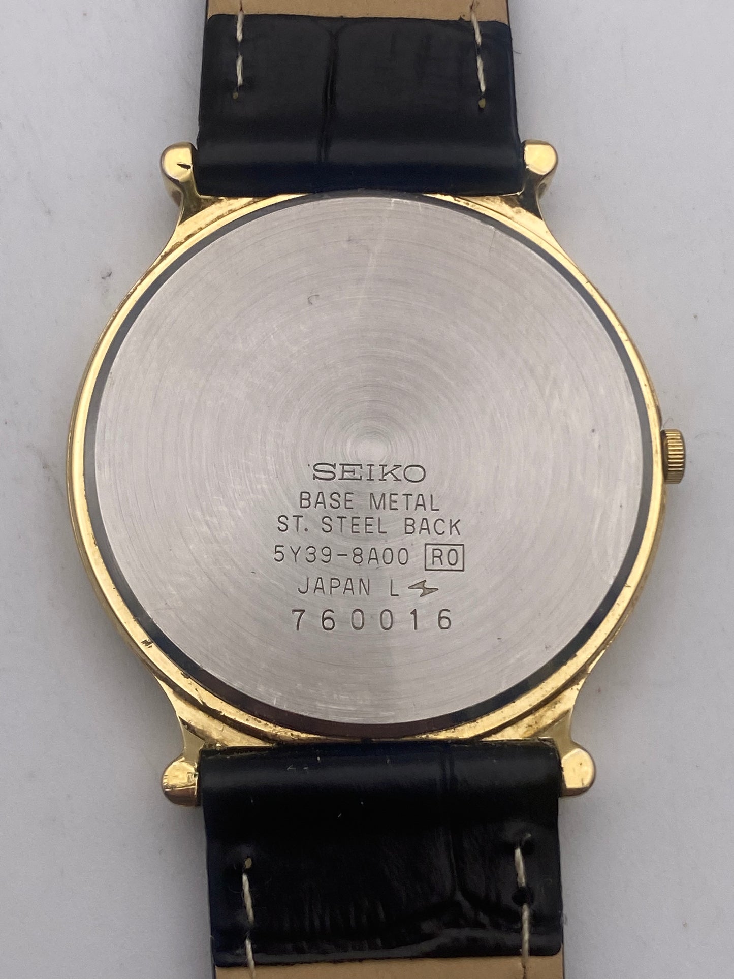Vintage Gents Seiko Stainless Steel Gold Plated Quartz Dress Watch