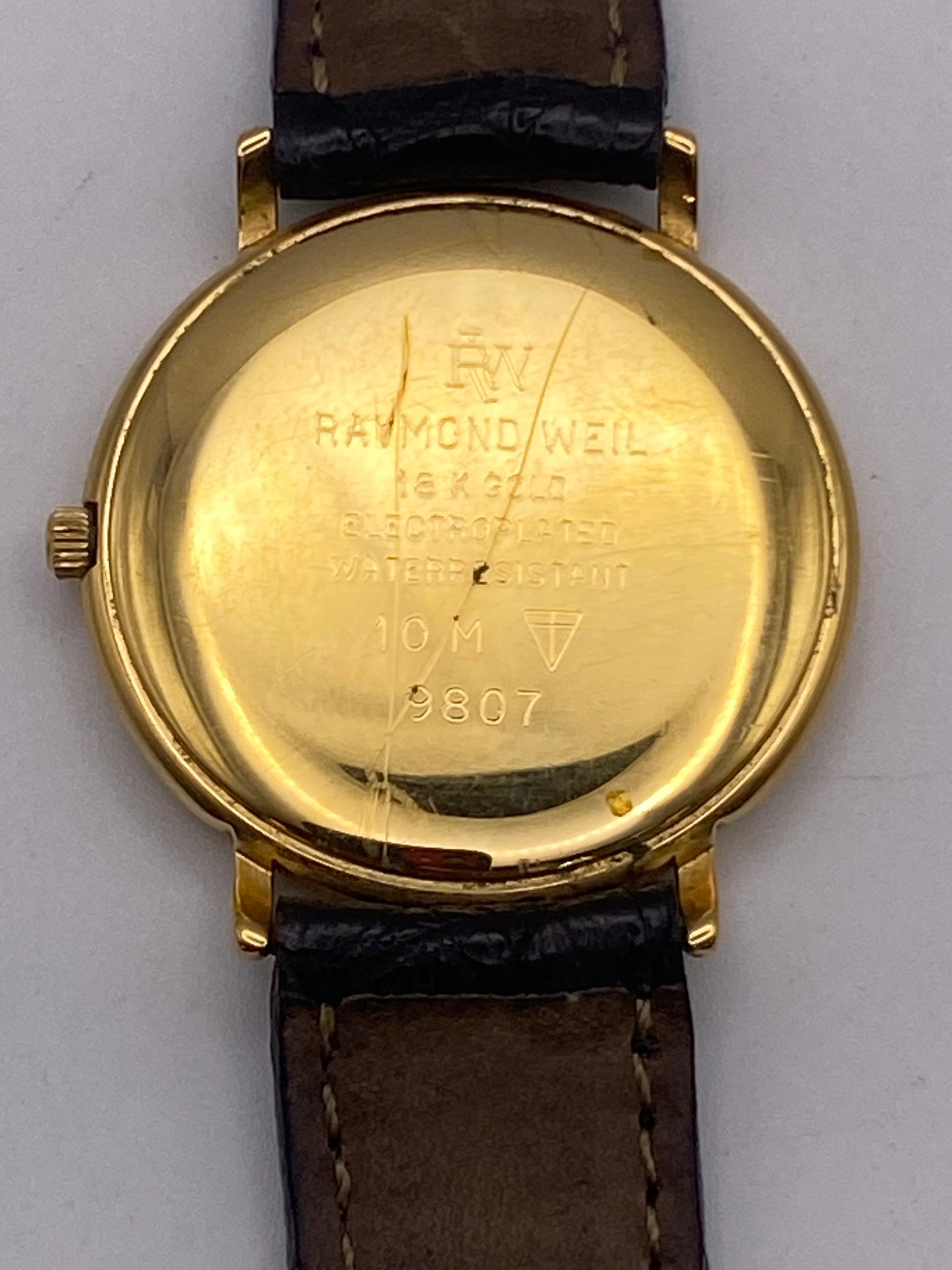 Raymond Weil Gold Plated Quartz White Dial Dress Watch & Box