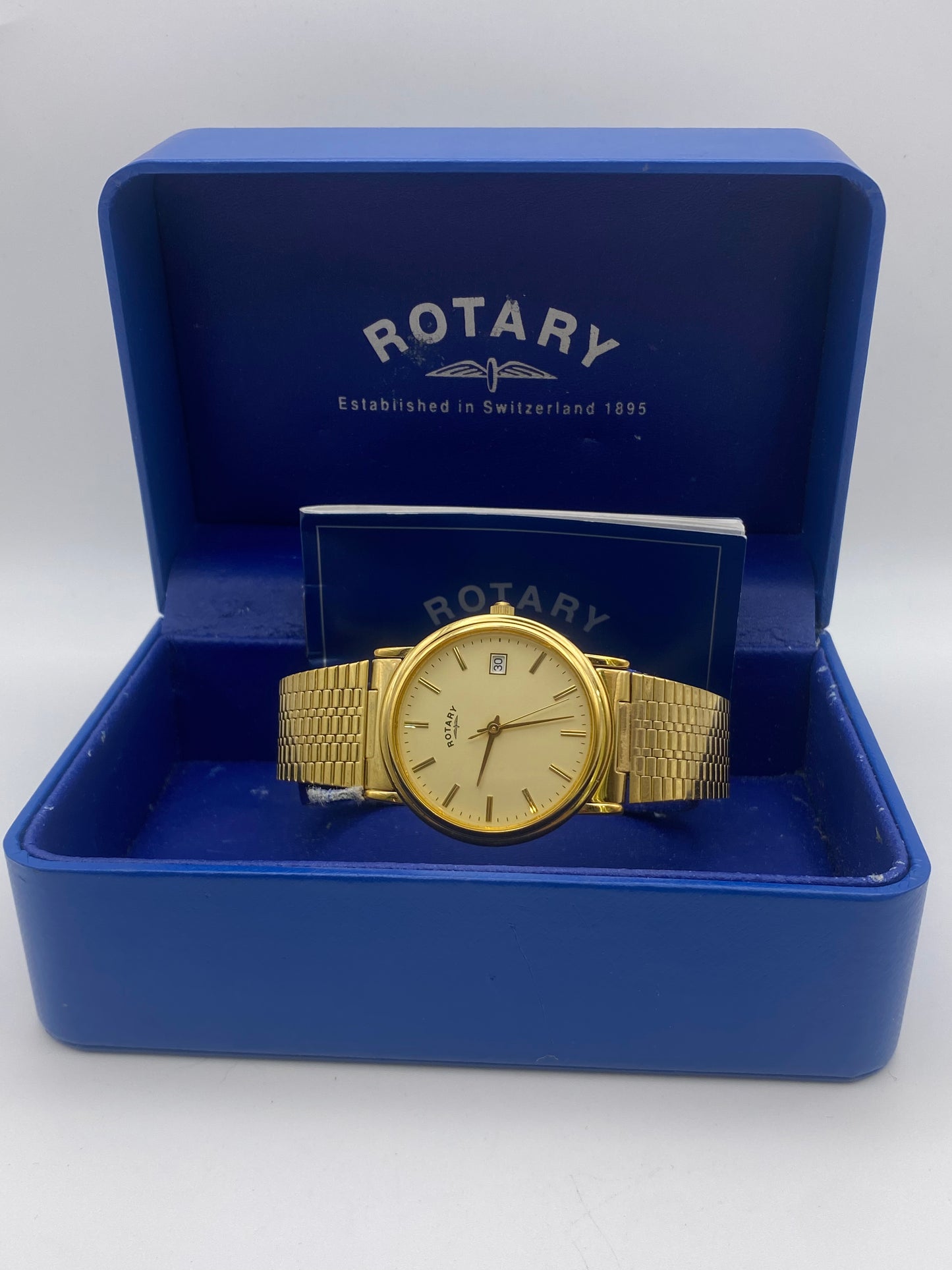 Rotary Gents Gold Plated Quartz Dress Watch With Box