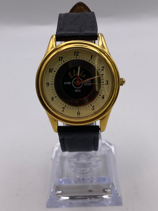 Gents Fossil Elvis Quartz Gold Plated Two Tone Dial Dress Watch