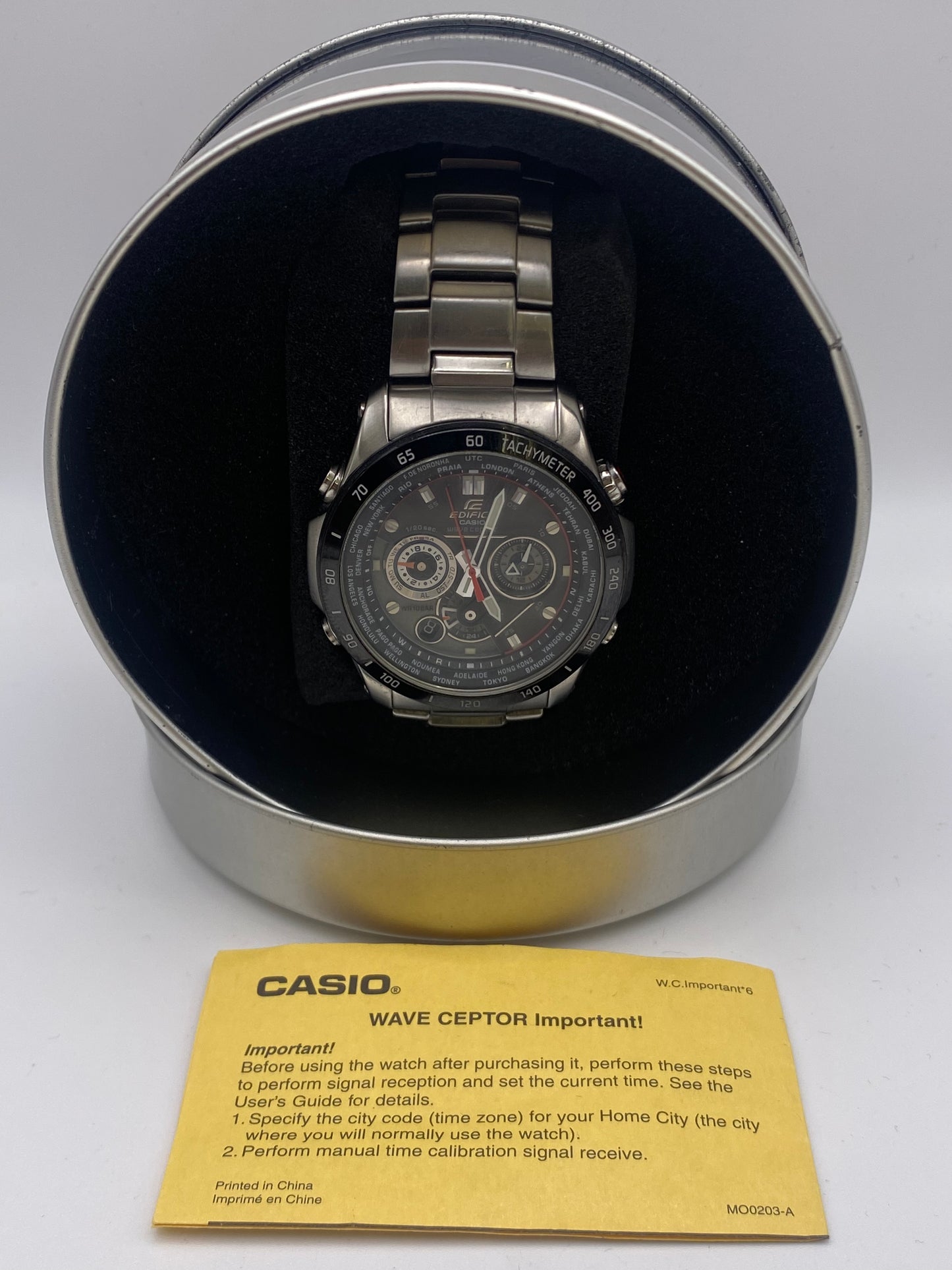 Casio Edifice Gents Quartz Sports Watch With Box & Paper