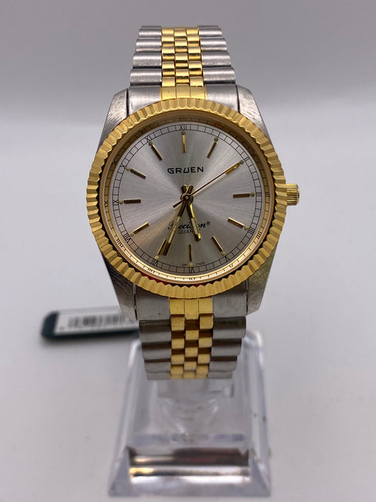 Gents Gruen Two Tone Quartz Dress Watch With Box