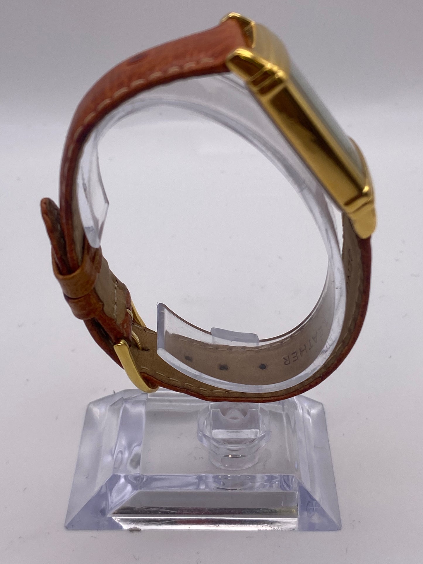 Gents Accurist Tank Quartz Gold Plated Dress Watch & Box
