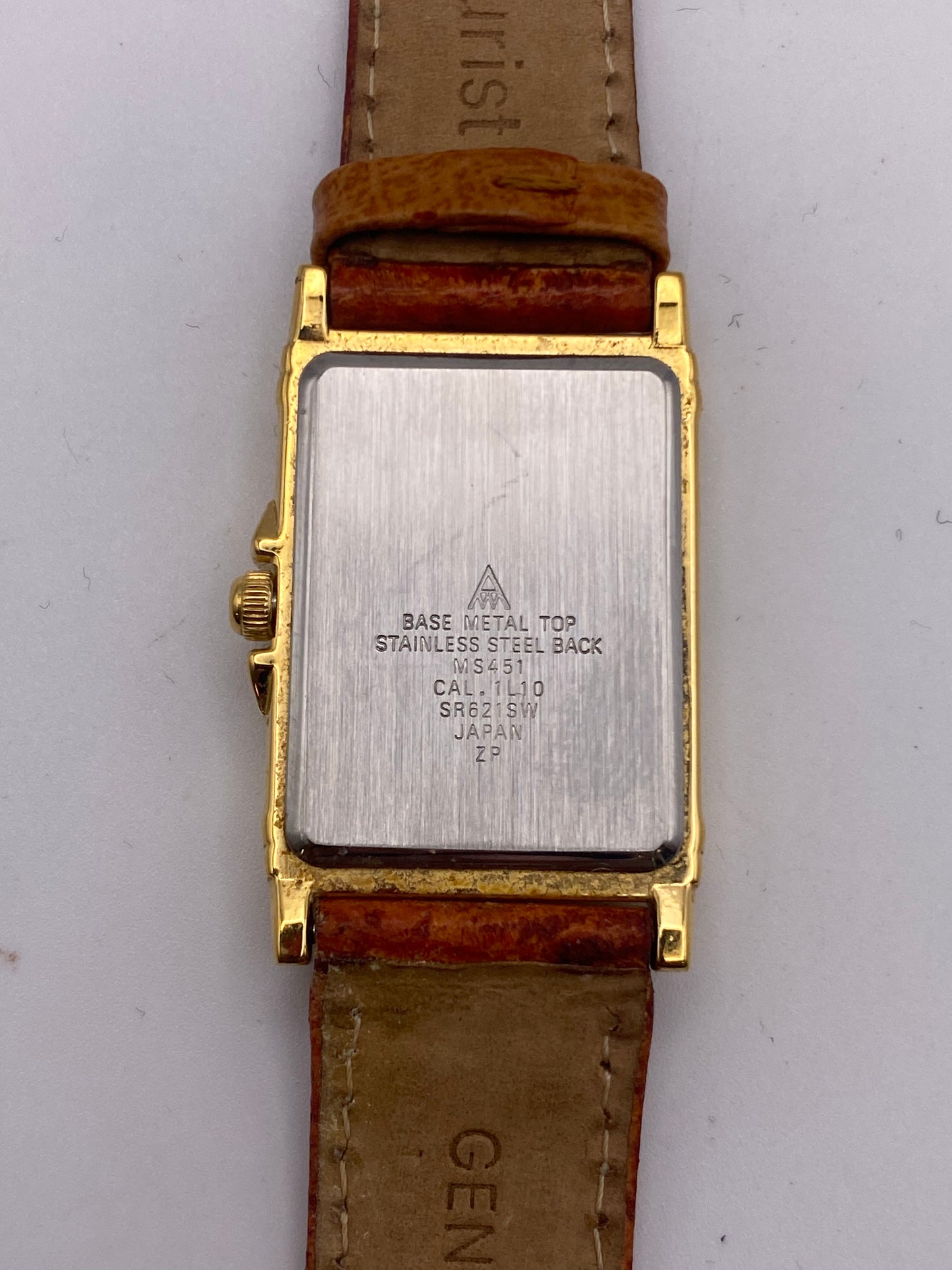 Gents Accurist Tank Quartz Gold Plated Dress Watch & Box