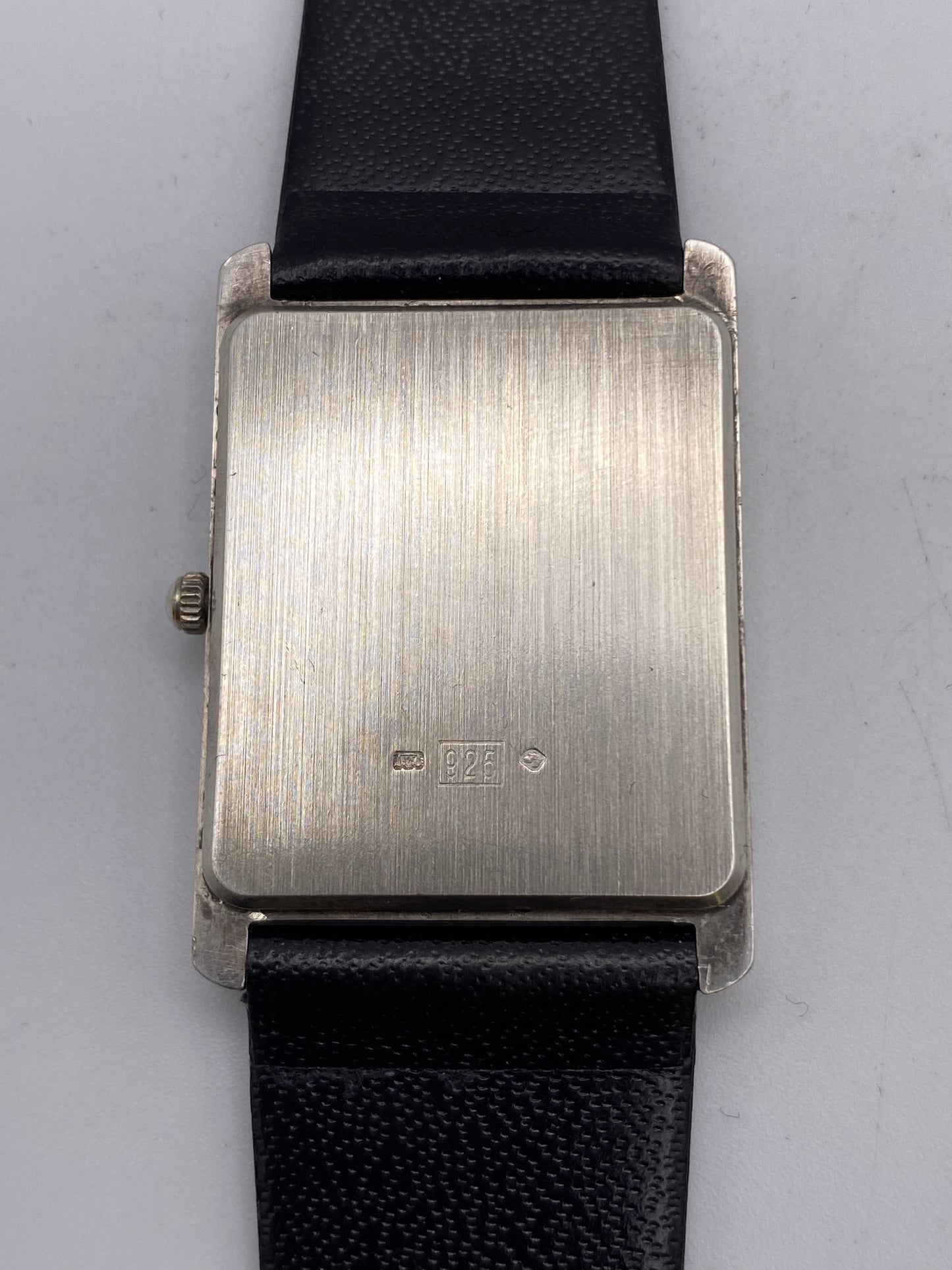 Vintage Gents Glycine 925 Silver Quartz Tank Dress Watch