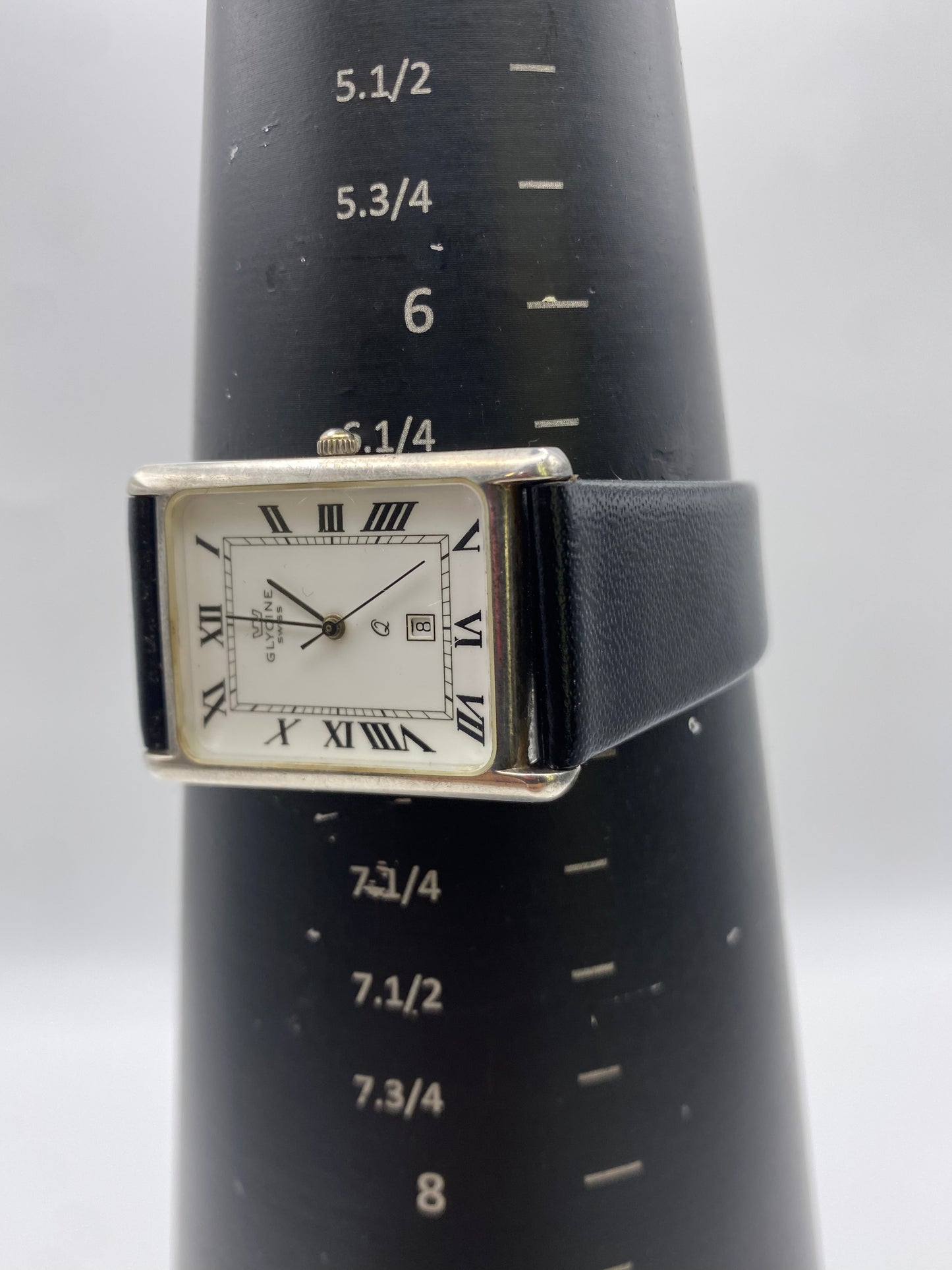 Vintage Gents Glycine 925 Silver Quartz Tank Dress Watch