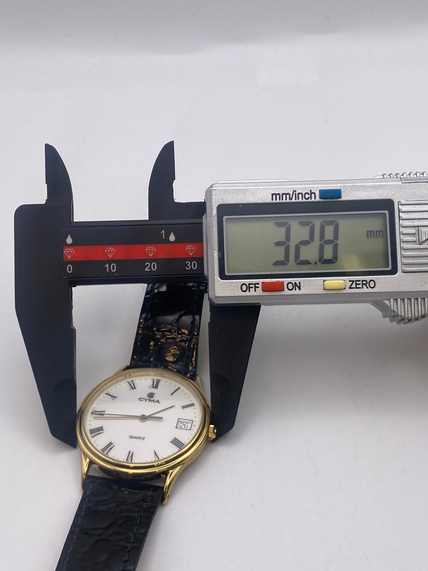 Vintage Cyma Gents Size Gold Plated Quartz Dress Watch With Box