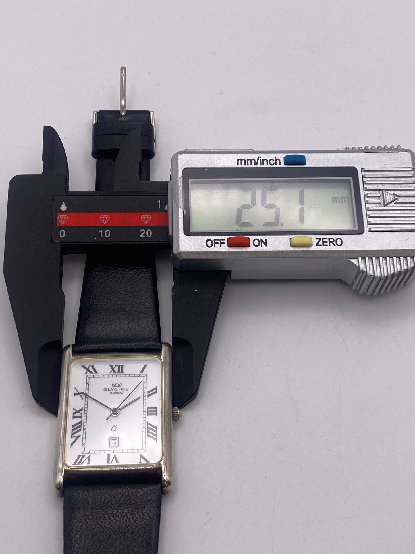 Vintage Gents Glycine 925 Silver Quartz Tank Dress Watch