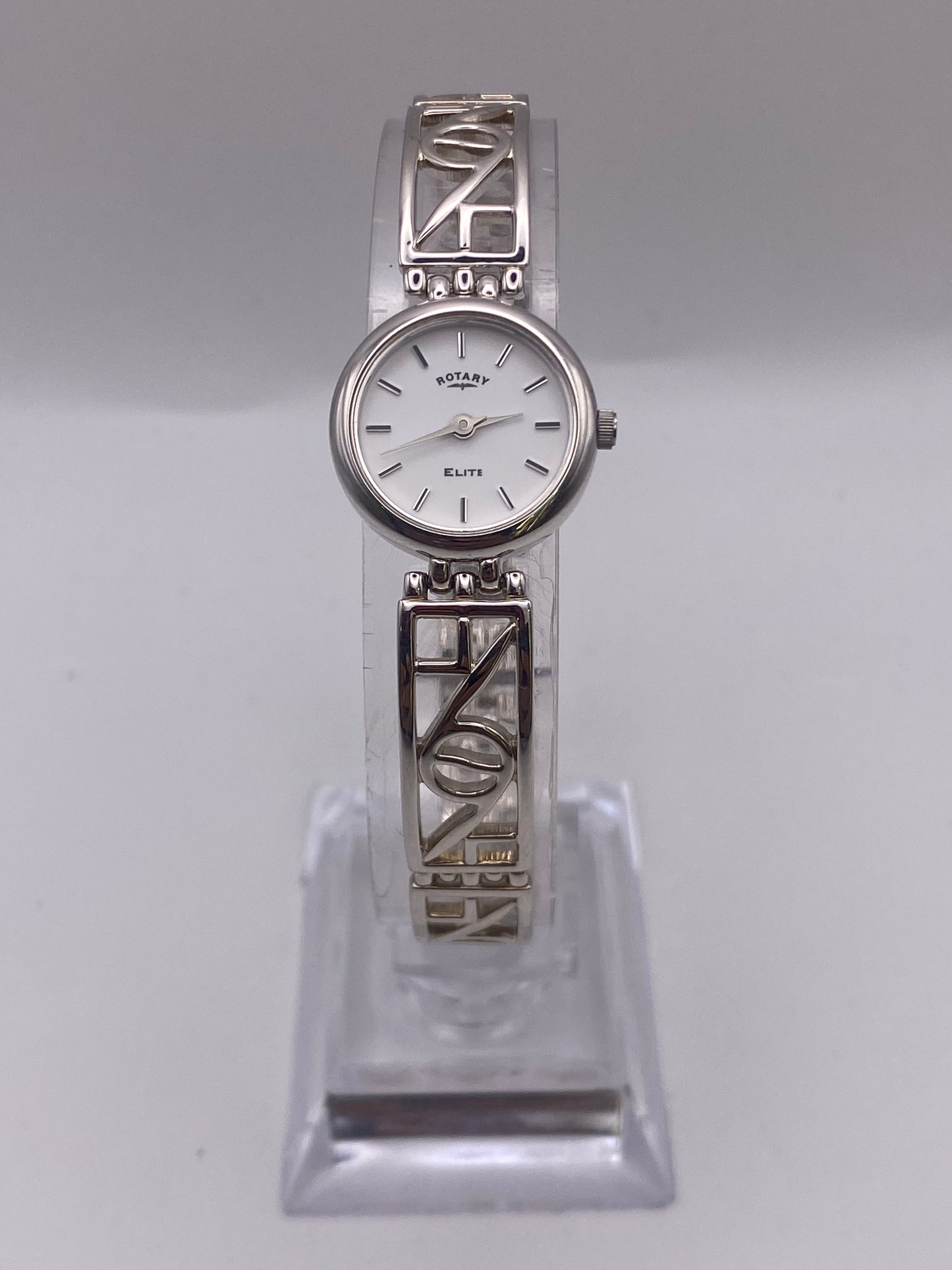 Ladies Rotary Quartz 925 Silver Cocktail Dress Watch With Box