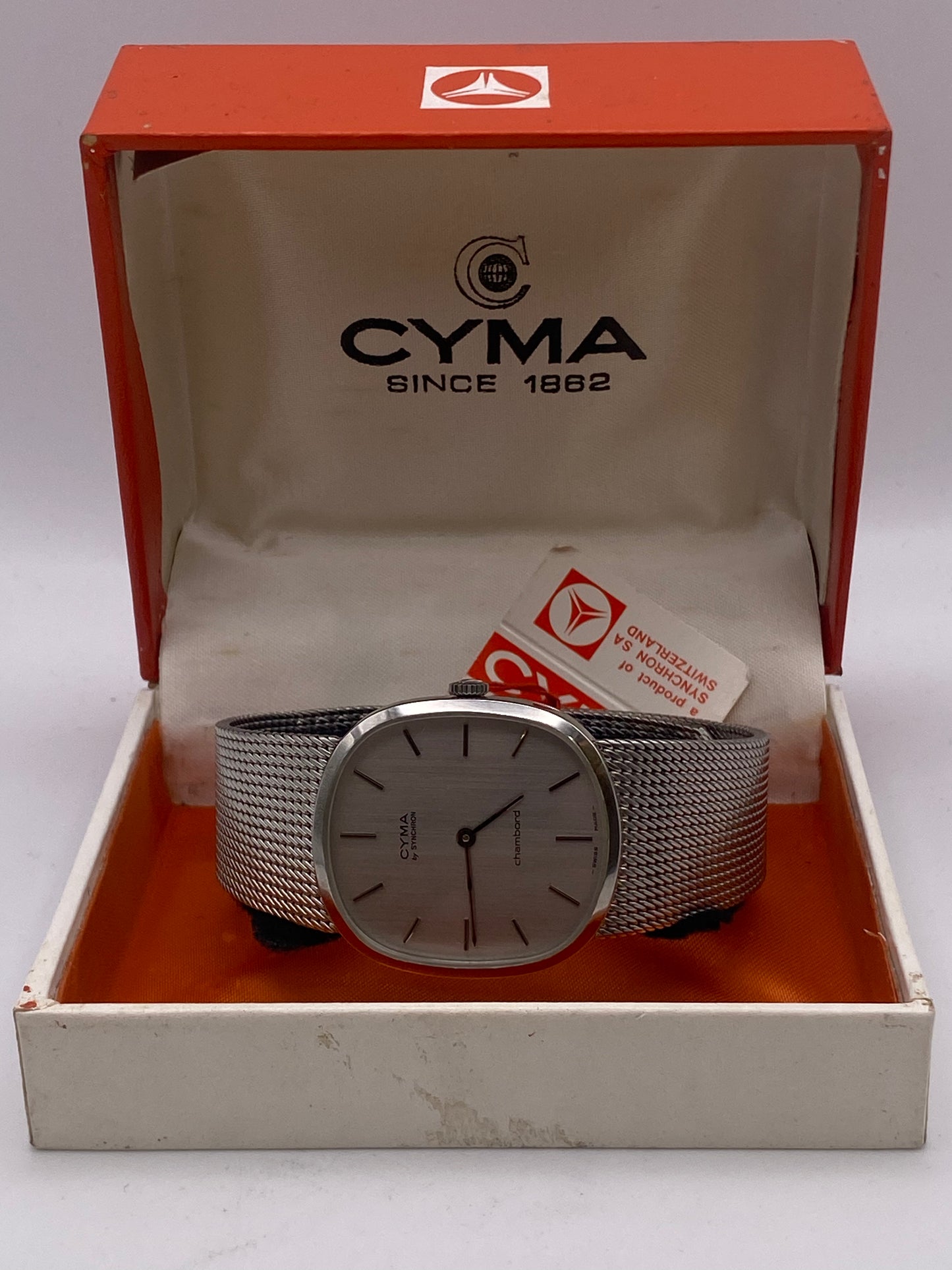 Vintage Cyma Chambond Gents Manual Wind Mechanical Dress Watch With Box