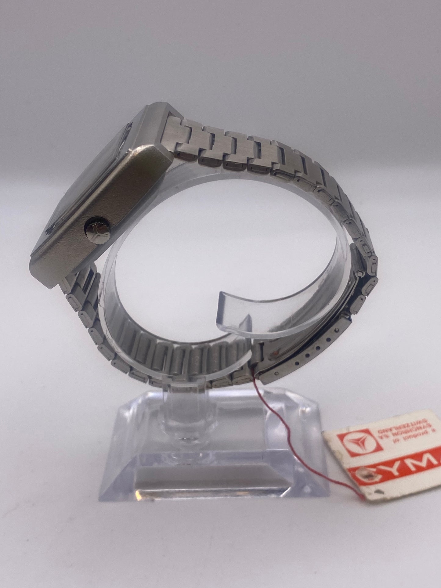 Vintage Cyma Conquistador Automatic Mechanical Silver Dial Dress Watch With Box & Tag